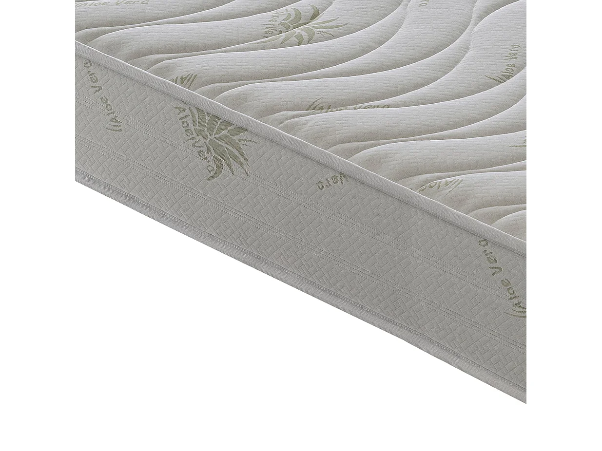 Matelas Mousse 140x190 cm ALOE - Epaisseur 25 Cm - Réversible - Côté Été/hiver
