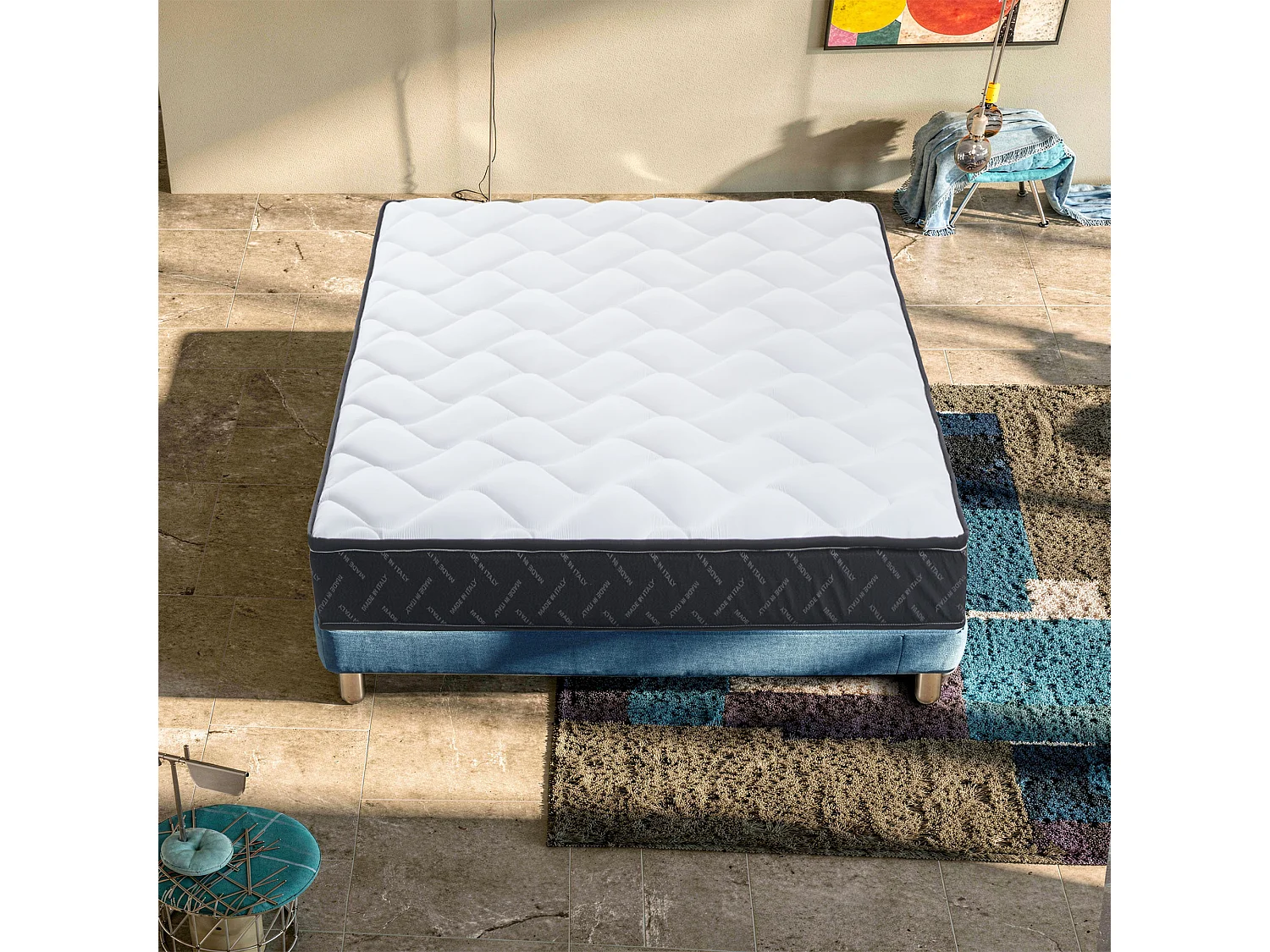 SMART - Matelas 70x190 cm Mousse HR - Accueil Mémoire De Forme - Épaisseur 10 cm - Indéformable - Réversible