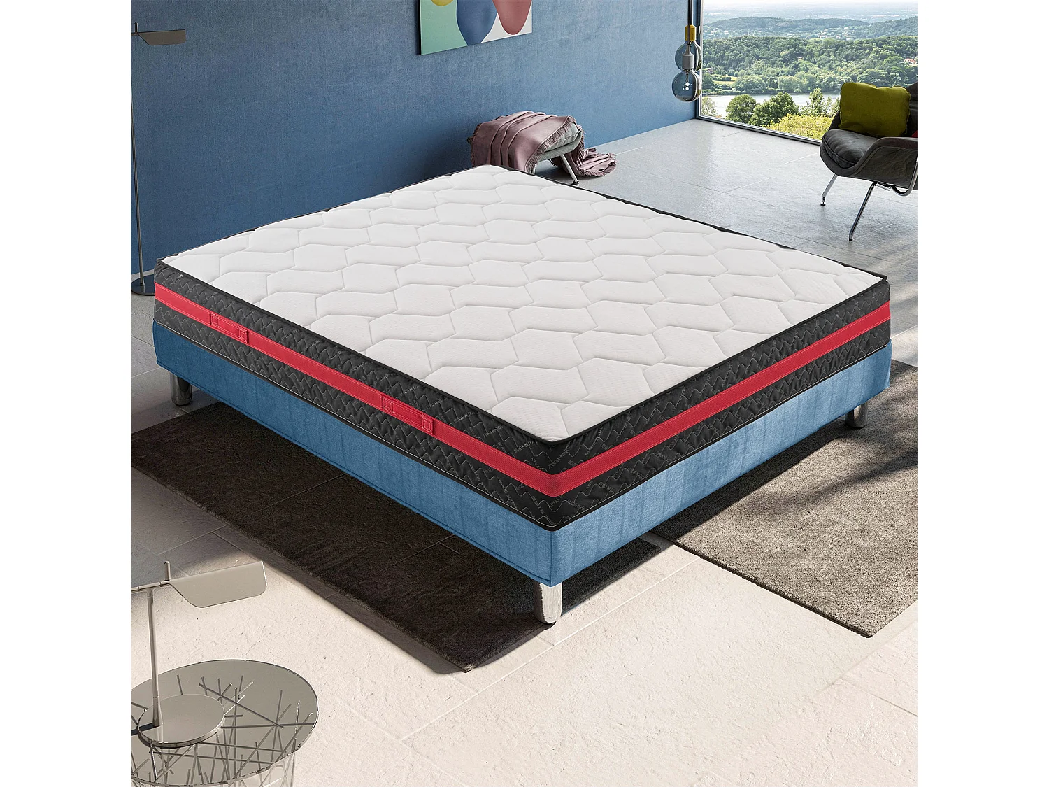 Matelas 90x200 cm en mousse à mémoire de forme - Epaisseur 28 cm - modèle Grafene