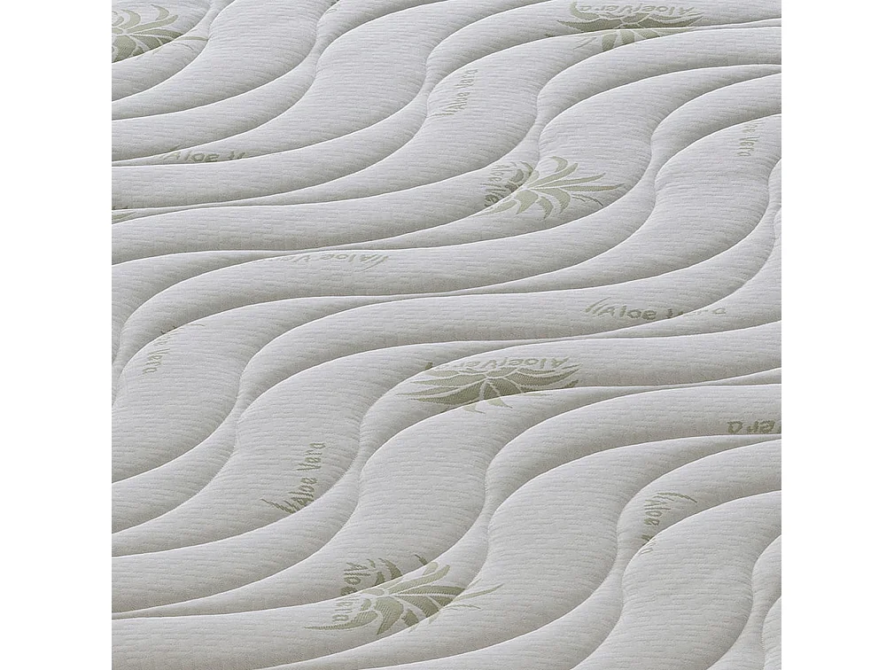 Matelas Mousse 70x200 cm ALOE - Epaisseur 25 Cm - Réversible - Côté Été/hiver