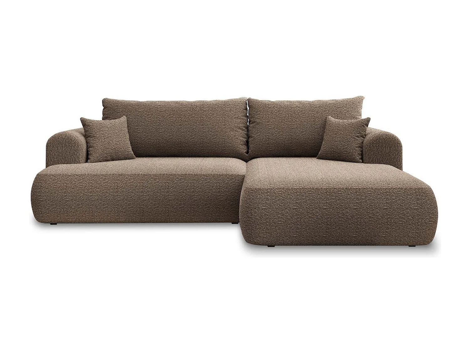 Canapé d'angle droit convertible Velaro Bouclette Taupe