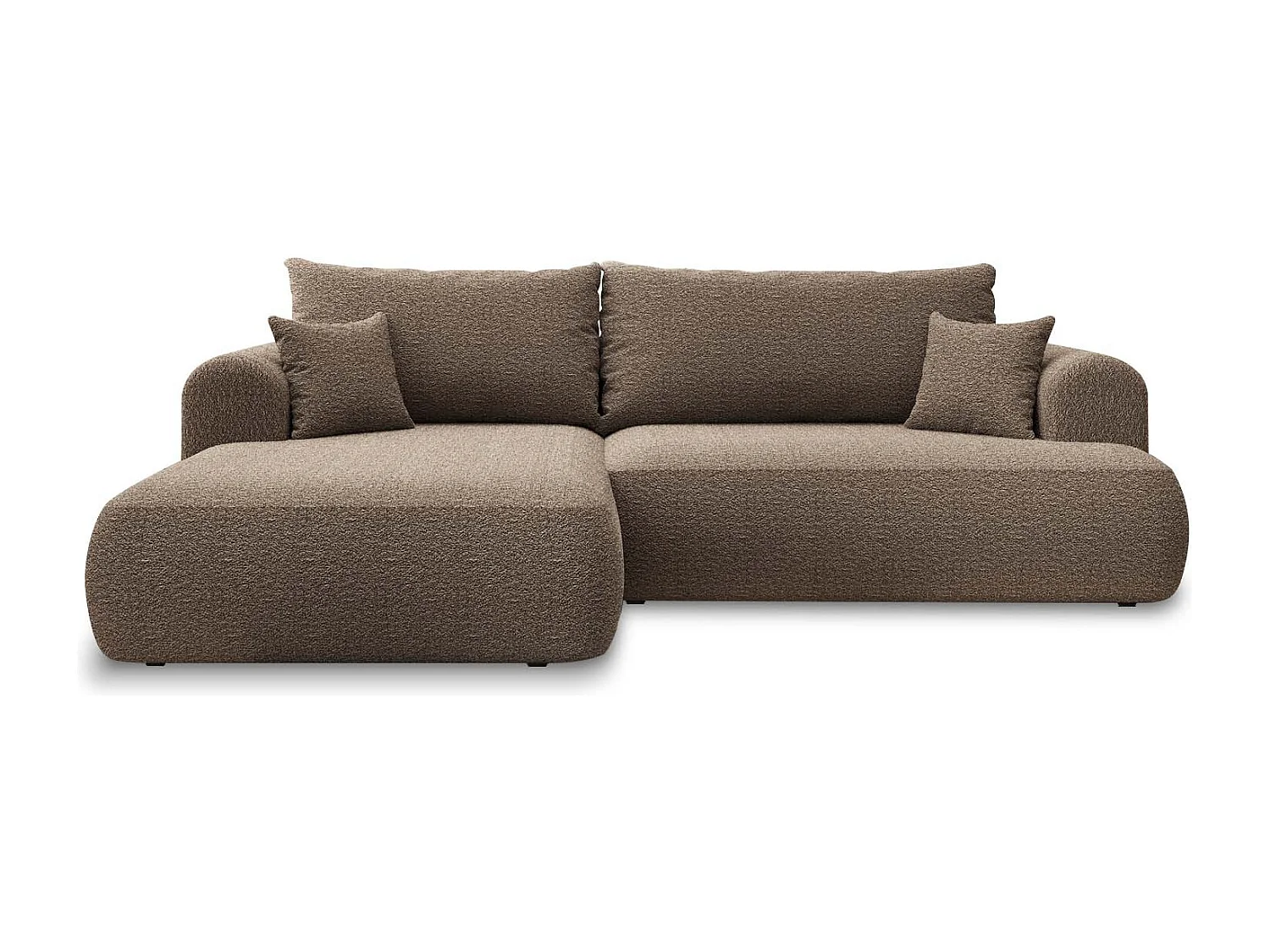 Canapé d'angle gauche convertible Velaro Bouclette Taupe