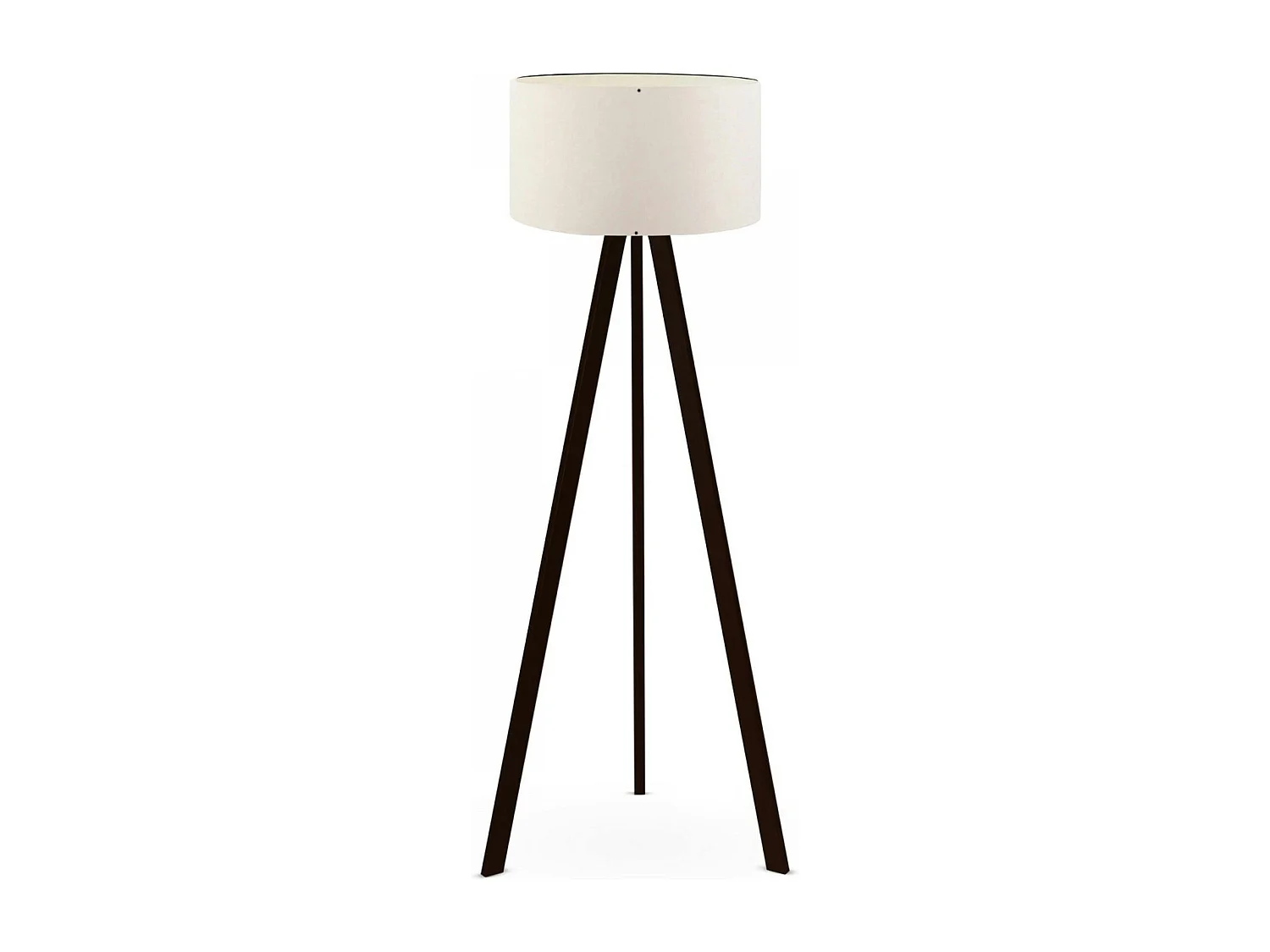 Lampadaire trépied moderne noir, abat-jour blanc KILIS