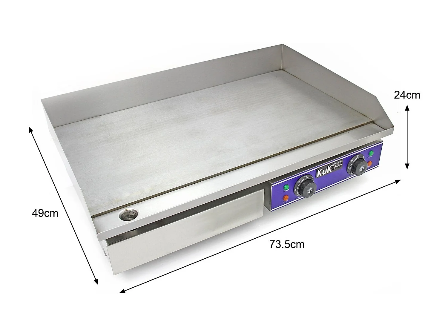 KuKoo Plaque de Cuisson Professionnelle Inox de 70cm