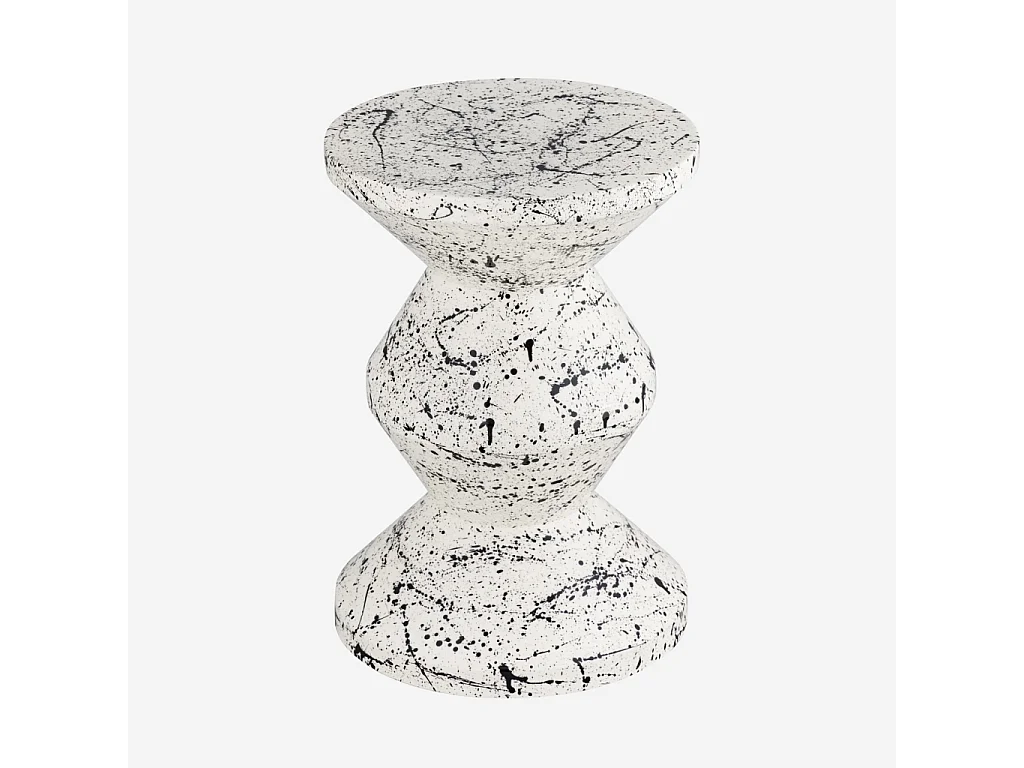 Tavolino da divano in acciaio smaltato, motivo maculato, 47cm, nero