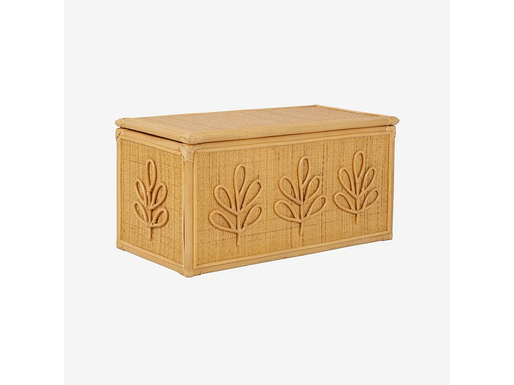 Baúl de juguetes infantil bohemio de ratán rotin naturel