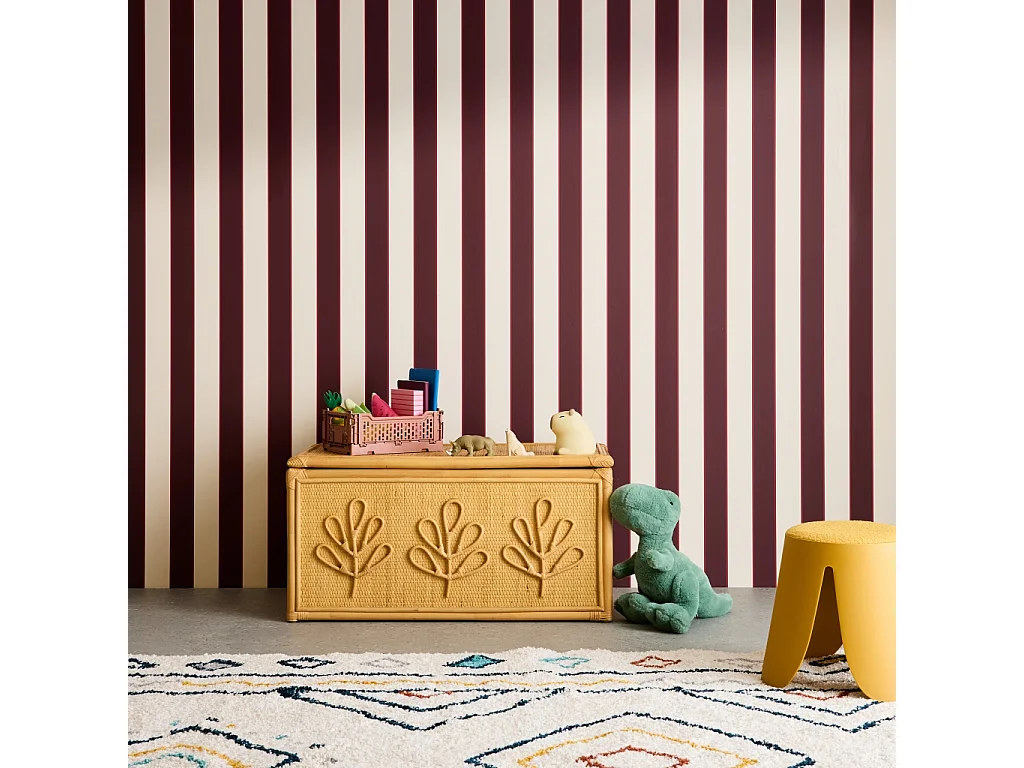 Baúl de juguetes infantil bohemio de ratán rotin naturel