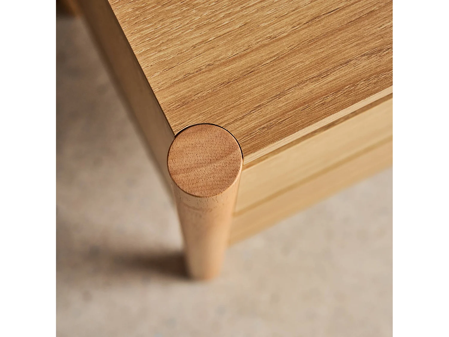 Lot de 2 tables de chevet décor bois 2 tiroirs naturel - 42 x 42 x 55 cm - Harmony