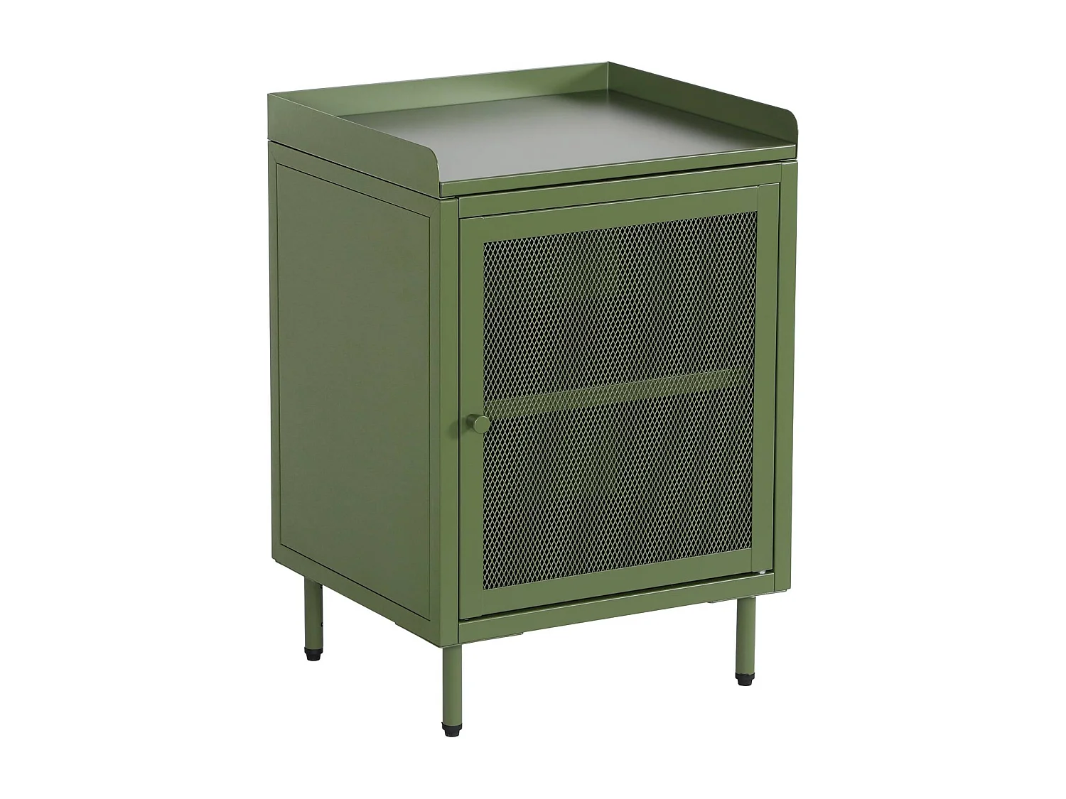 Table de chevet industrielle métal vert 1 porte grillagée. 40 x 37 x 58.5 cm - Ohio