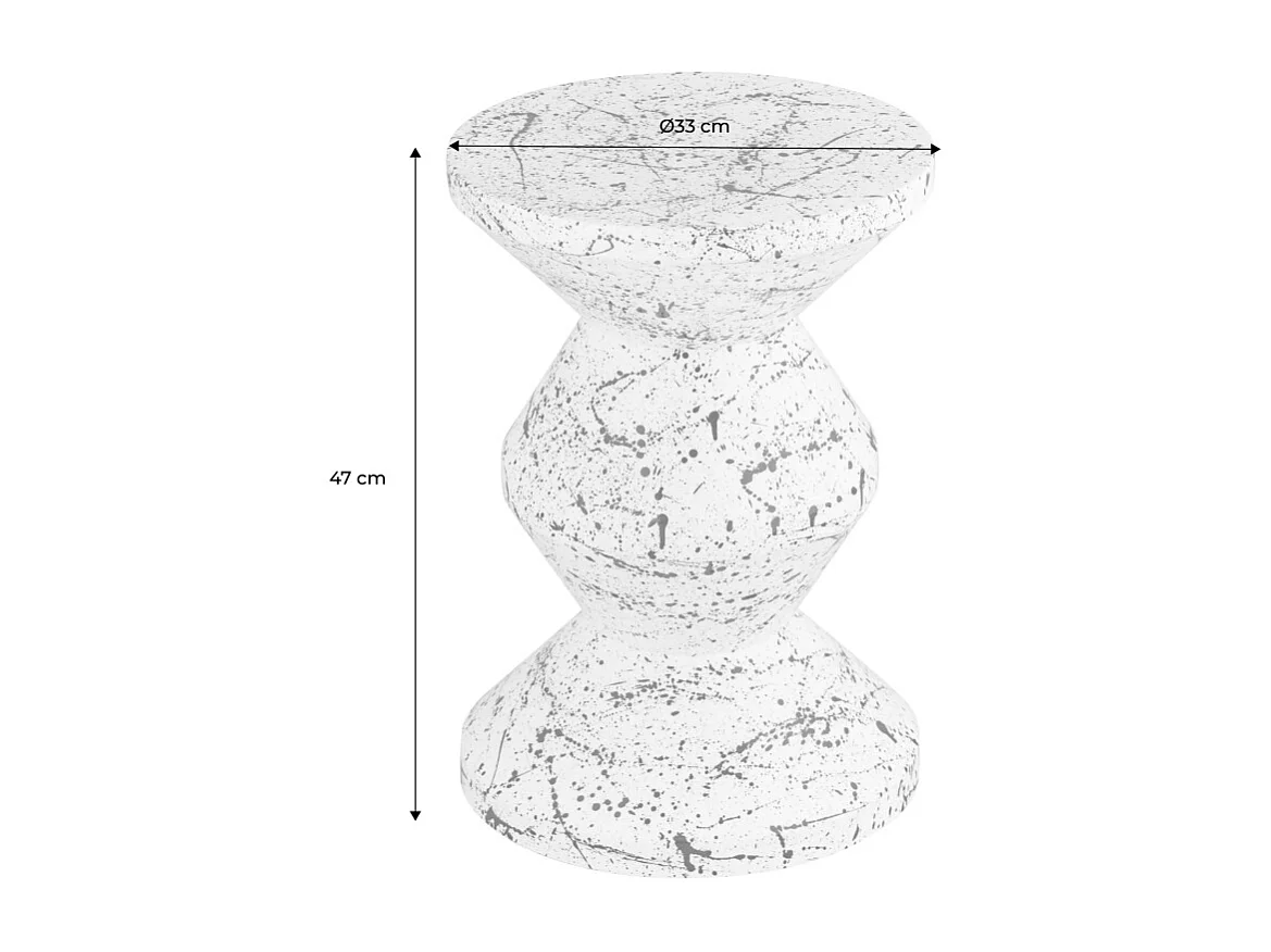 Tavolino da divano in acciaio smaltato, motivo maculato, 47cm, blu