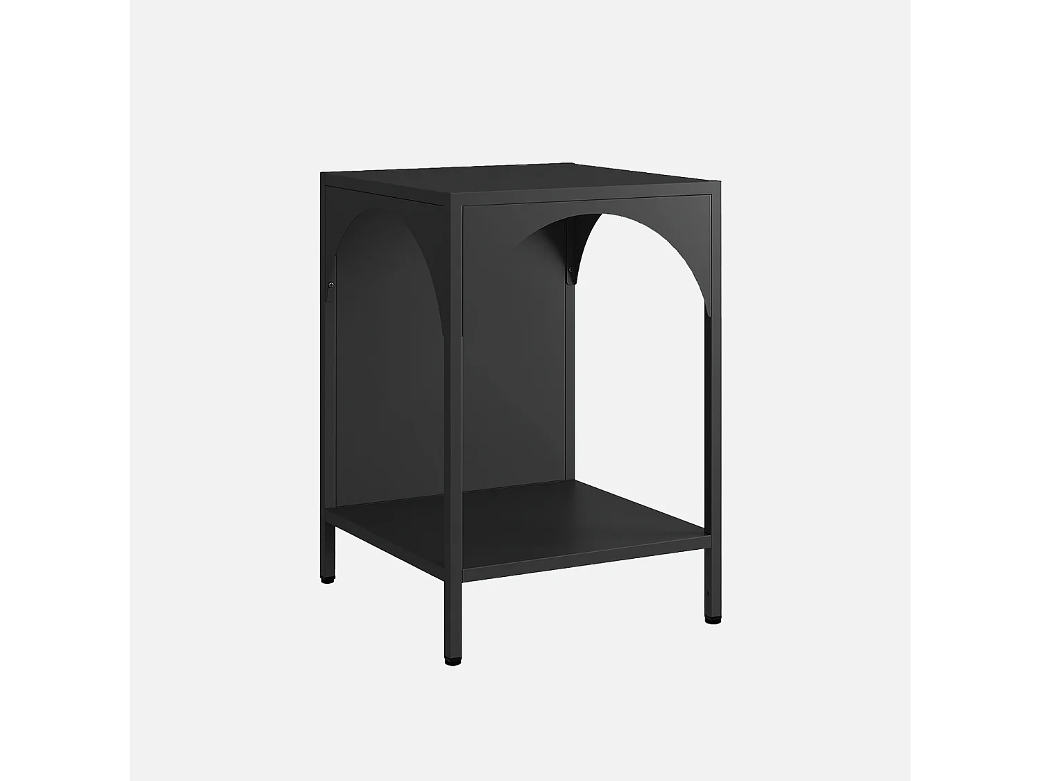Table de chevet. table d'appoint en acier noir