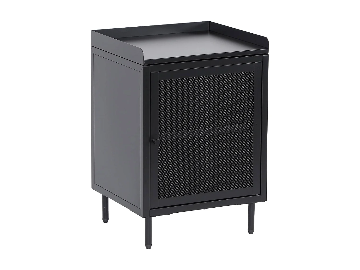 Table de chevet industrielle métal noir 1 porte grillagée. 40 x 37 x 58.5 cm - Ohio