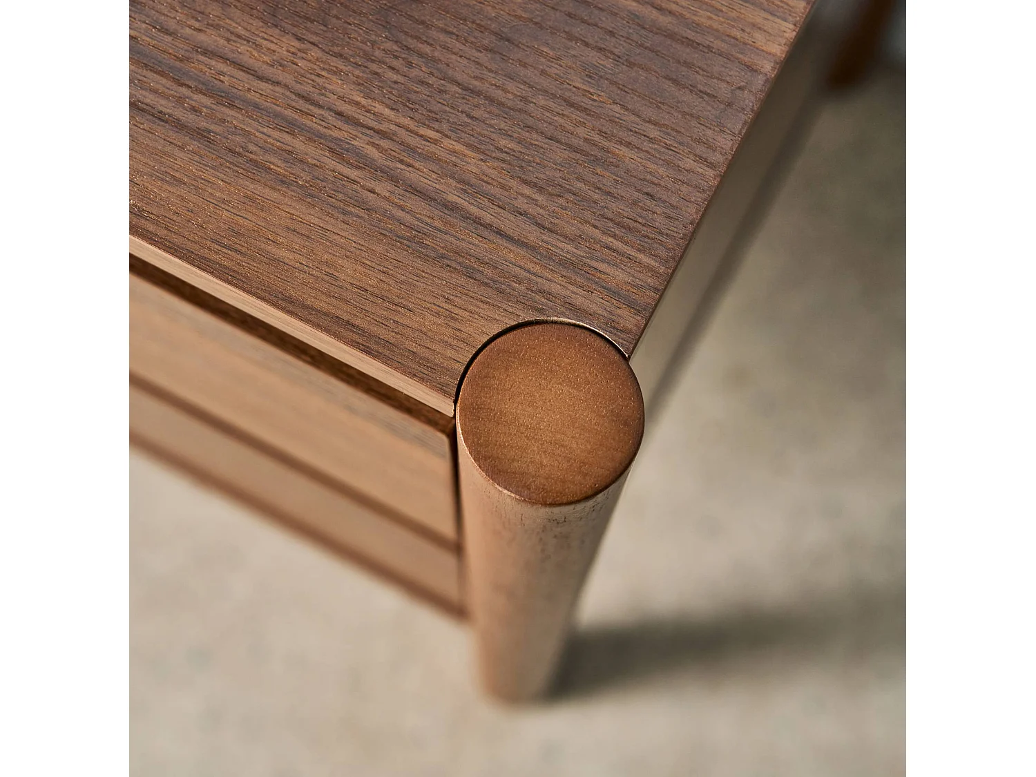 Lot de 2 tables de chevet décor bois 2 tiroirs noyer - 42 x 42 x 55 cm - Harmony