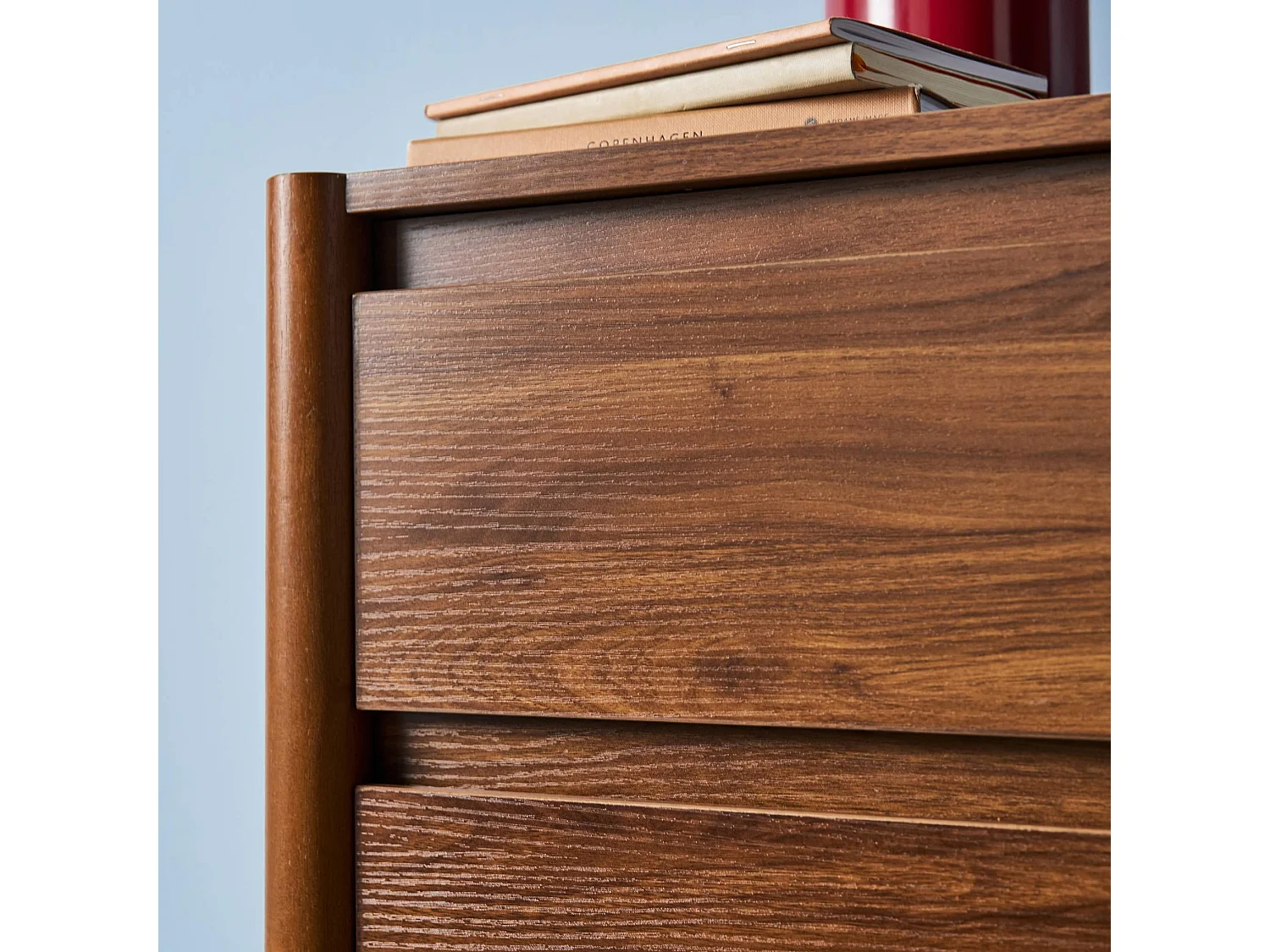 Lot de 2 tables de chevet décor bois 2 tiroirs noyer - 42 x 42 x 55 cm - Harmony