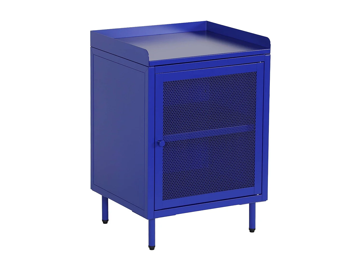 Comodino industriale in metallo 1 anta, blu