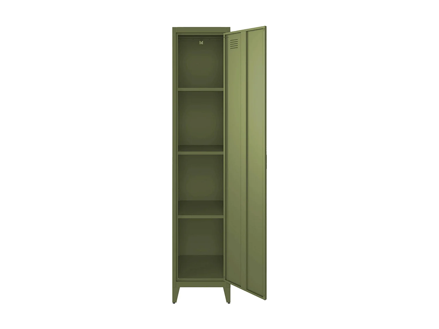 Armario dormitorio industrial con 4 almacenamientos, set de 3 verde