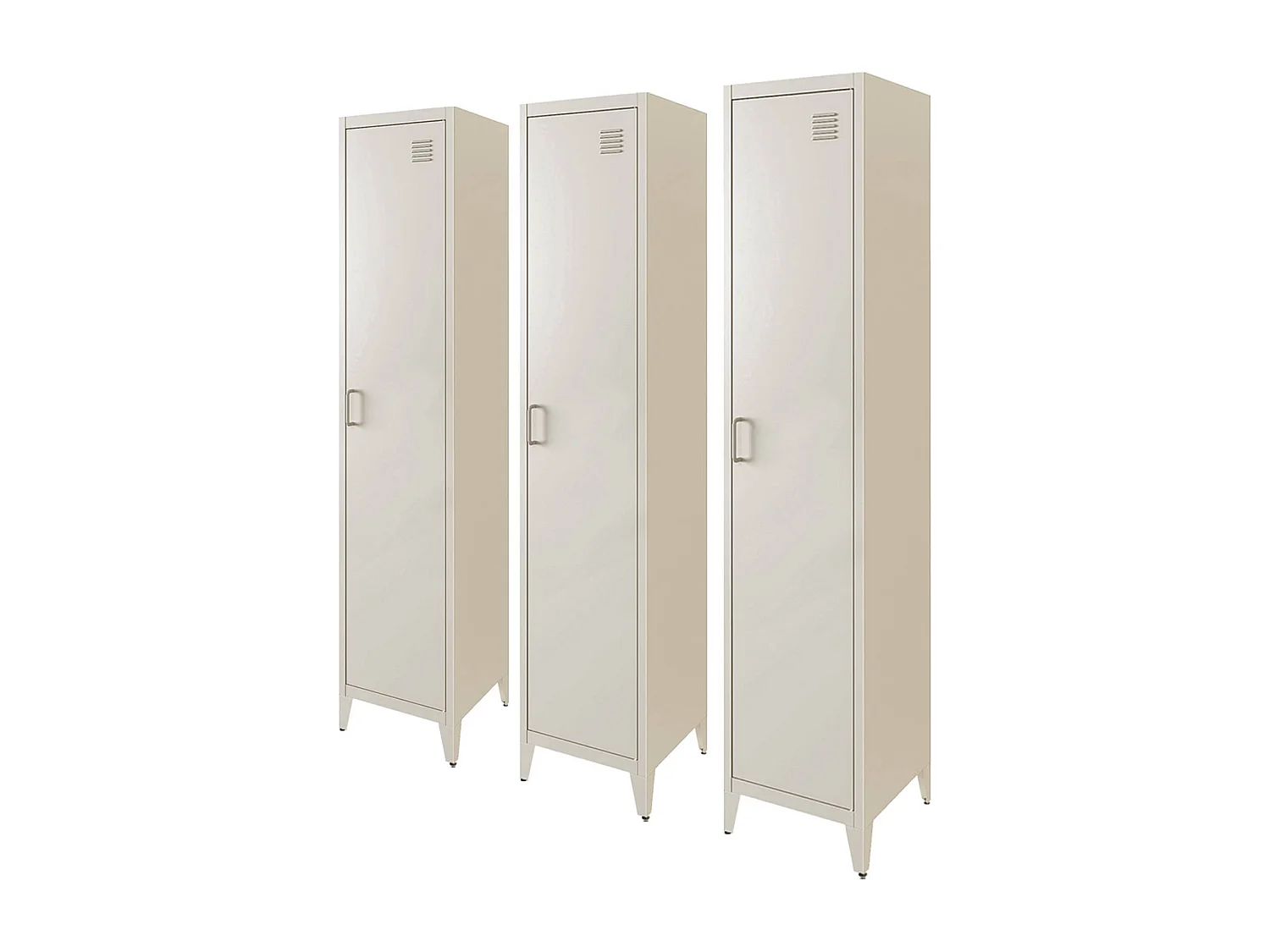 Armario dormitorio industrial con 4 almacenamientos, set de 3 beige