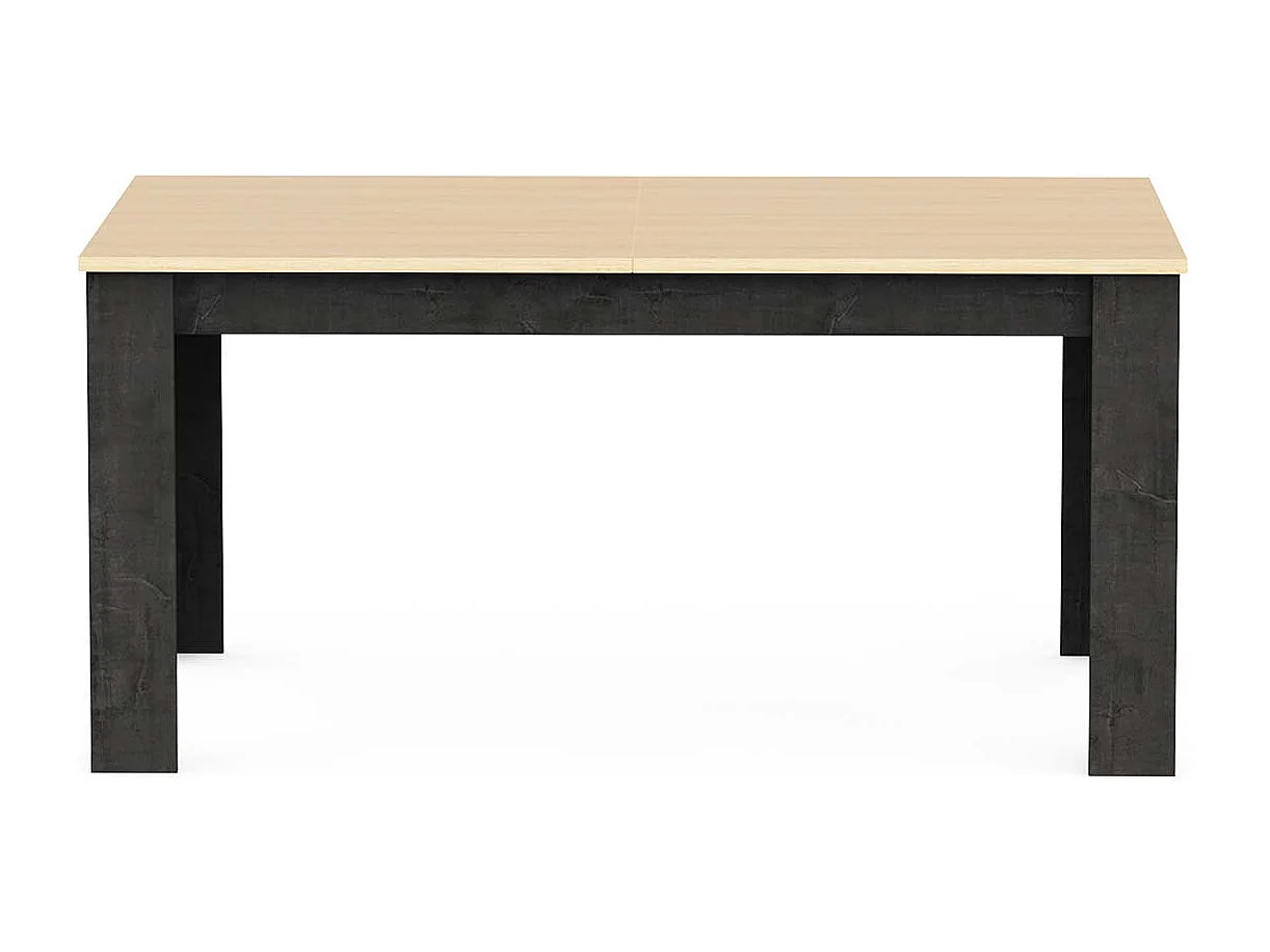 Table à manger extensible couleur chêne / anthracite - Largeur 155/205 x Profondeur 90 x Hauteur 73,8 cm