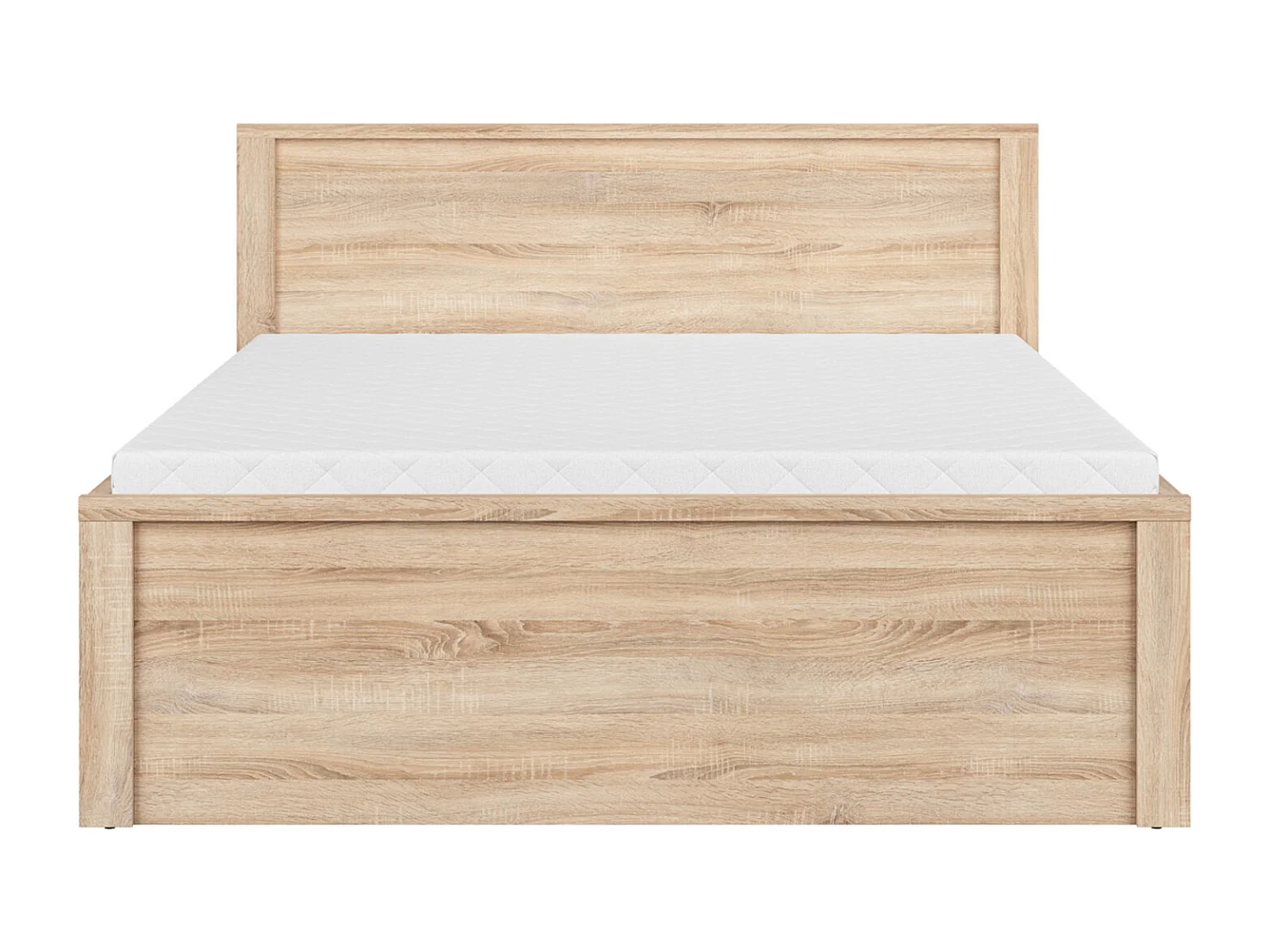 Lit adulte 160x200 coloris chêne Sonoma - Longueur 208 x Largeur 168 x Hauteur 50-100 cm