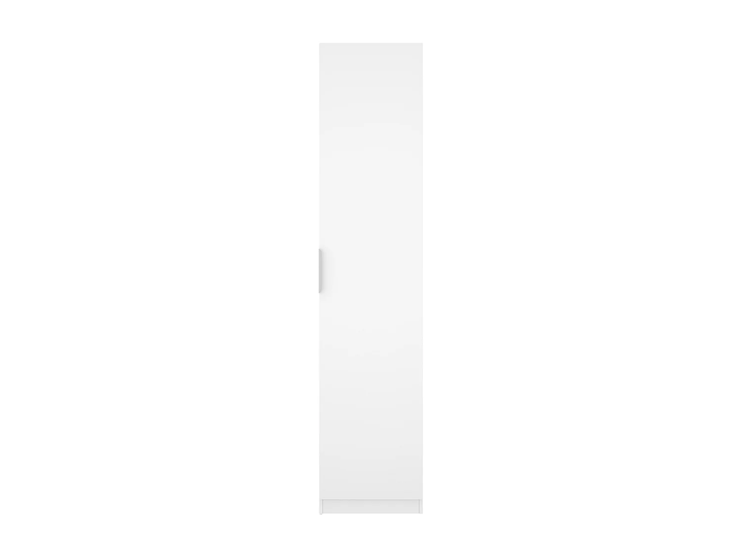 Armoire colonne de rangement  à 1 porte et 2 étagères, coloris blanc - Hauteur 203,5 x Longueur 45,5 x Profondeur 51,4 cm