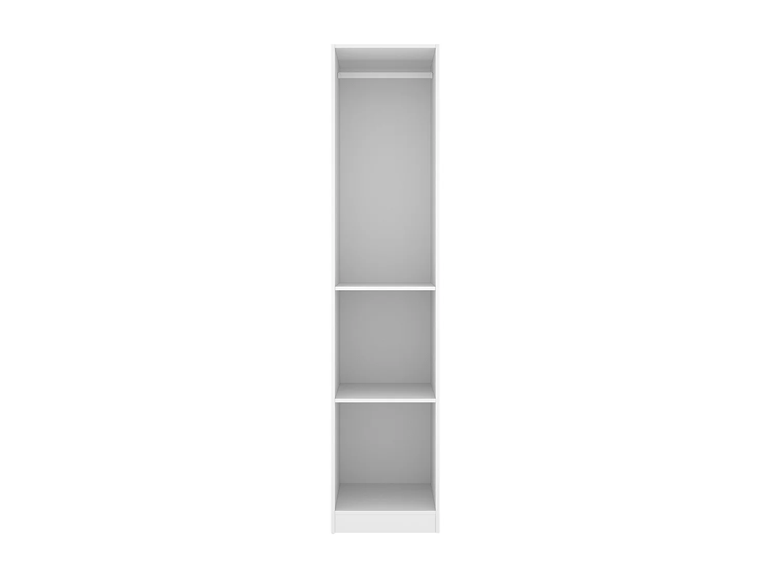 Armoire colonne de rangement  à 1 porte et 2 étagères, coloris blanc - Hauteur 203,5 x Longueur 45,5 x Profondeur 51,4 cm