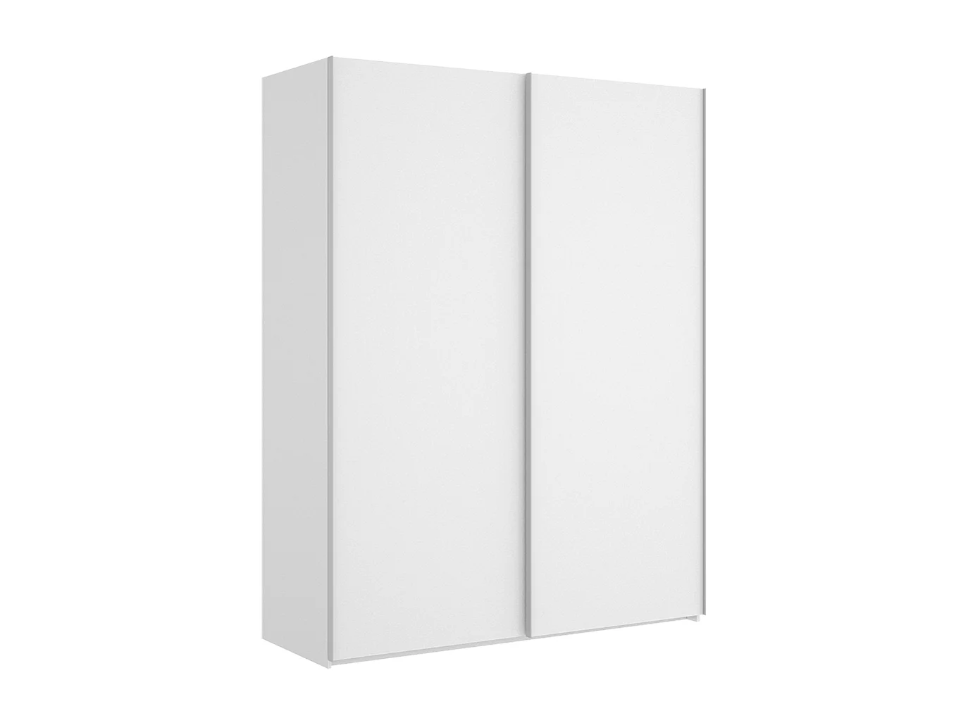 Armoire placard de rangement à 2 portes coulissantes, coloris blanc brillant - Hauteur 204 x Longueur 150 x Profondeur 65 cm
