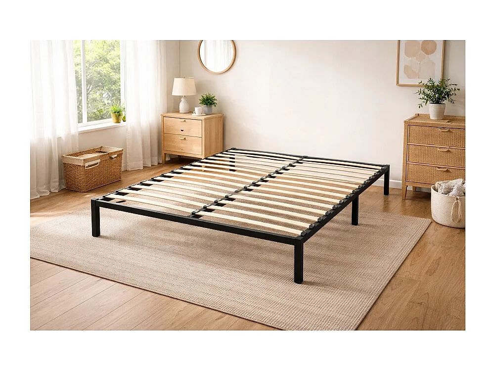 Sommier à Lattes 160x200 cm Métal Renforcé - Livré en Kit