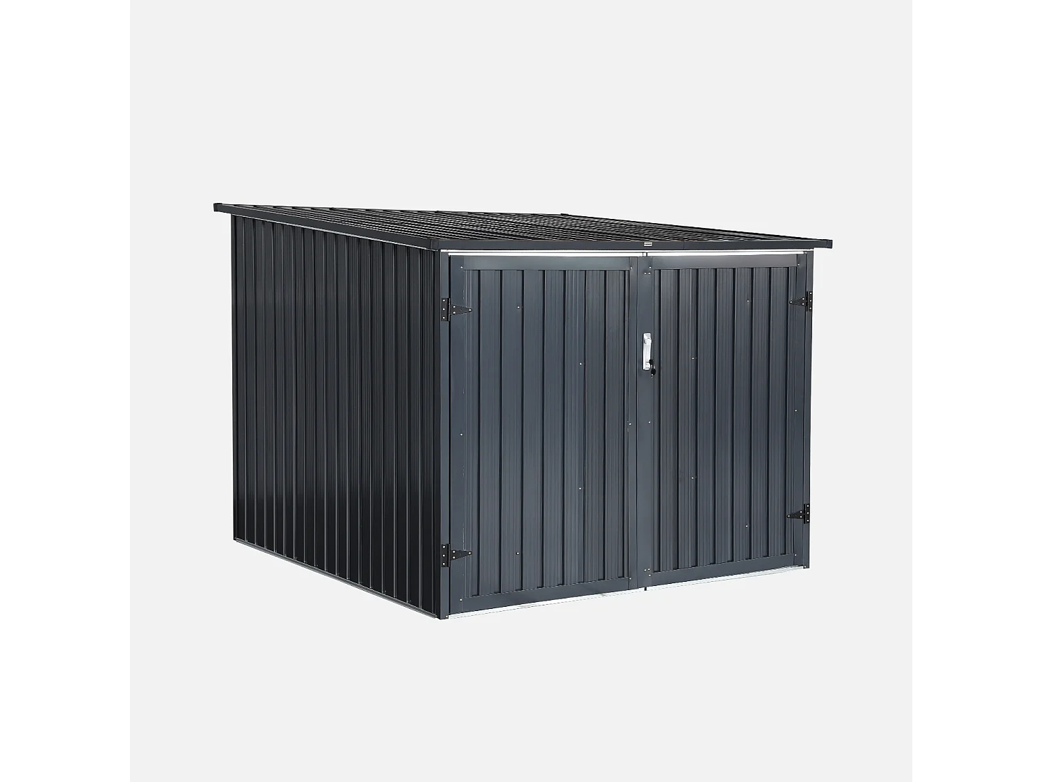 Abri à vélo. rangement 4 vélos. gris en acier galvanisé. L 203 x P 198 x H 157 cm