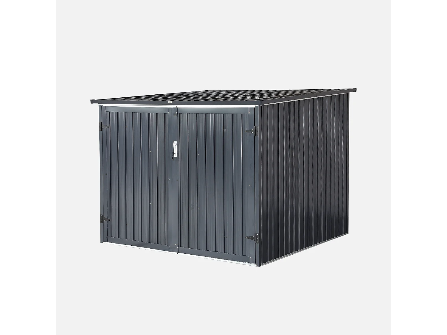 Abri à vélo. rangement 4 vélos. gris en acier galvanisé. L 203 x P 198 x H 157 cm