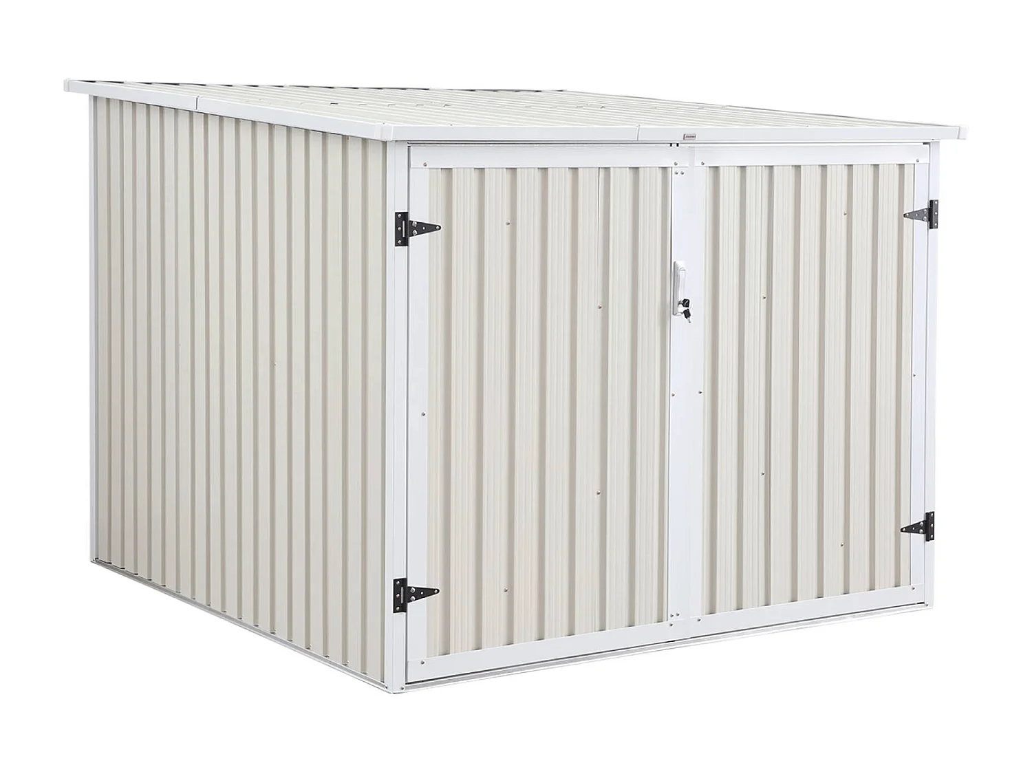 Abri à vélo. rangement 4 vélos. beige en acier galvanisé. L 203 x P 198 x H 157 cm