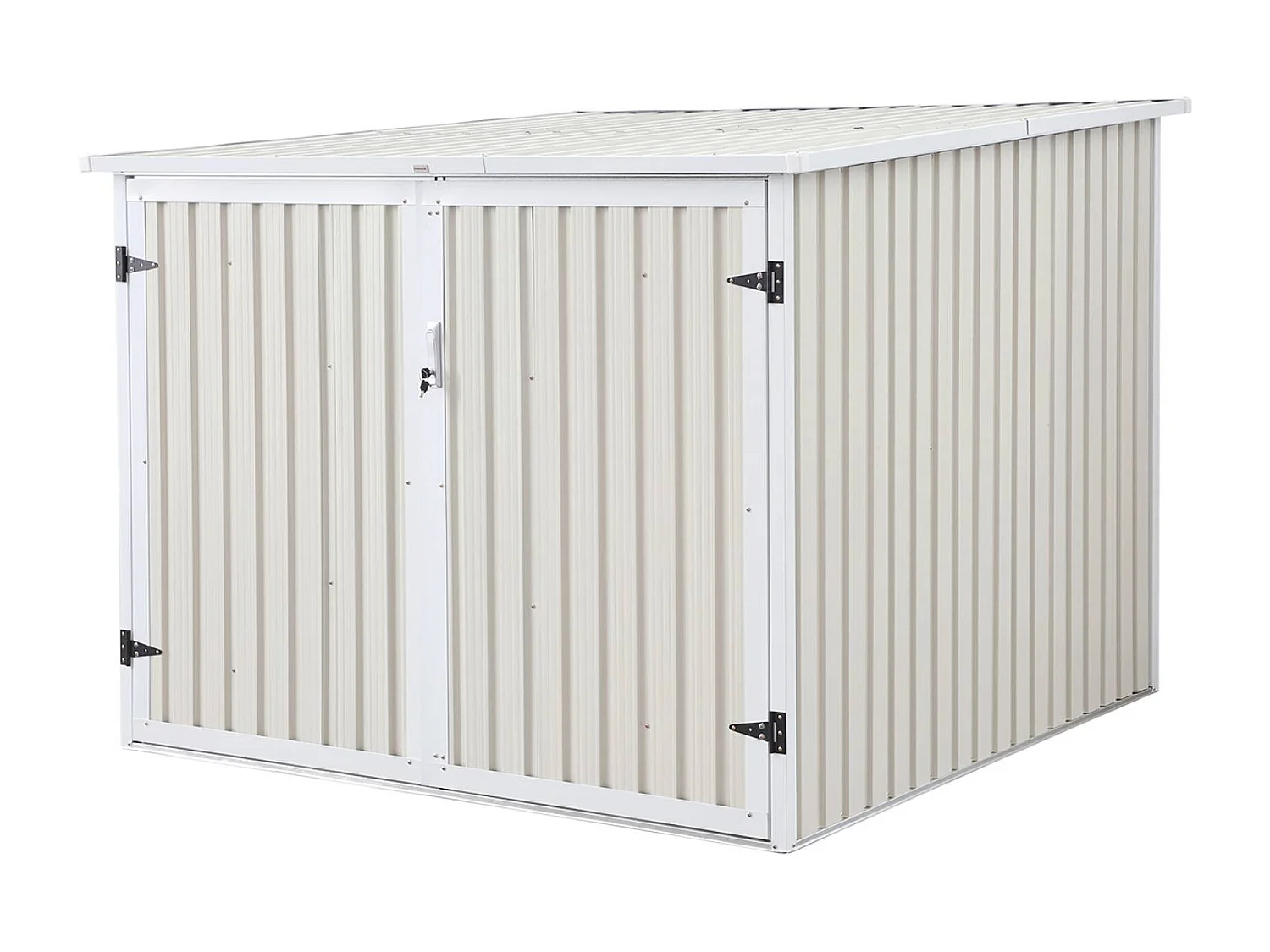 Abri à vélo. rangement 4 vélos. beige en acier galvanisé. L 203 x P 198 x H 157 cm