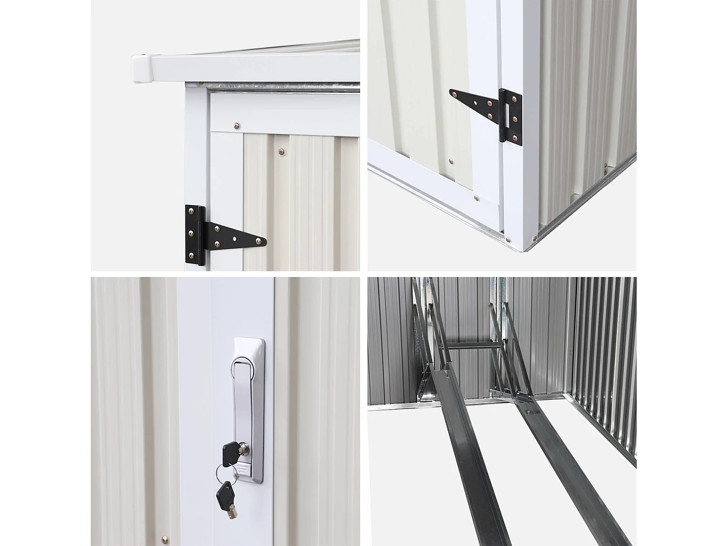 Abri à vélo. rangement 2 vélos. beige en acier galvanisé. L 142 x P 198 x H 157 cm