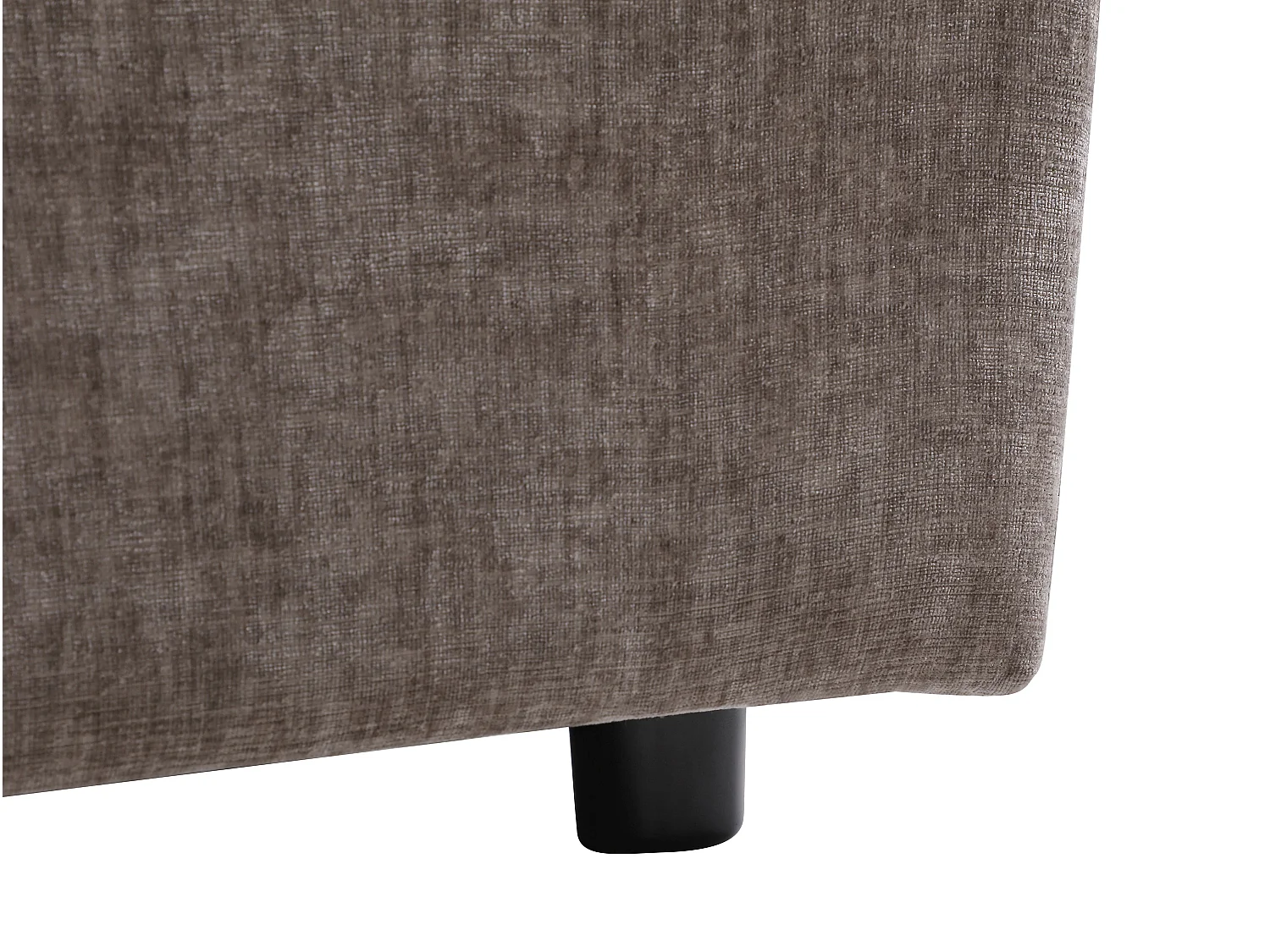 Canapé d'angle convertible et réversible avec coffre en tissu texturé taupe NALOCI