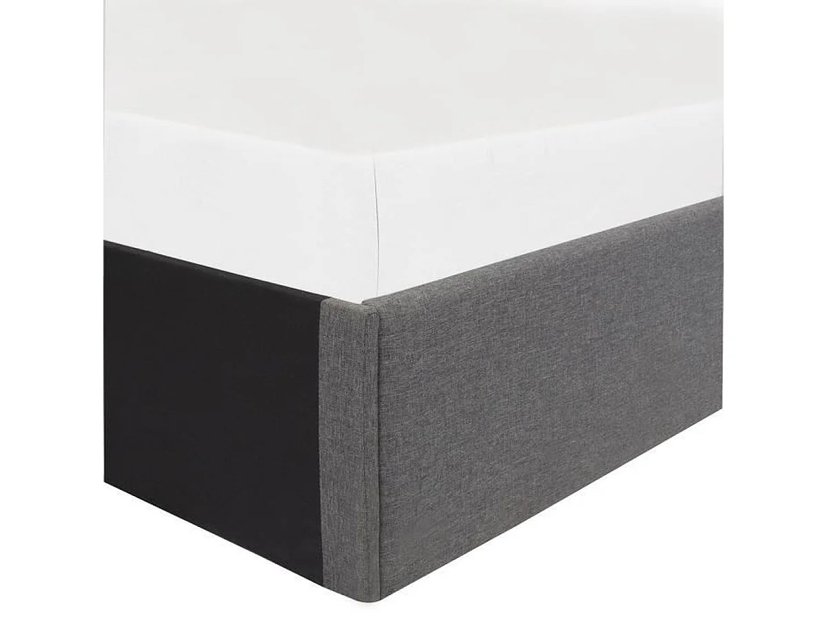 Lit coffre ECLIPSE 160 x 200 cm, tissu gris clair, sommier inclus