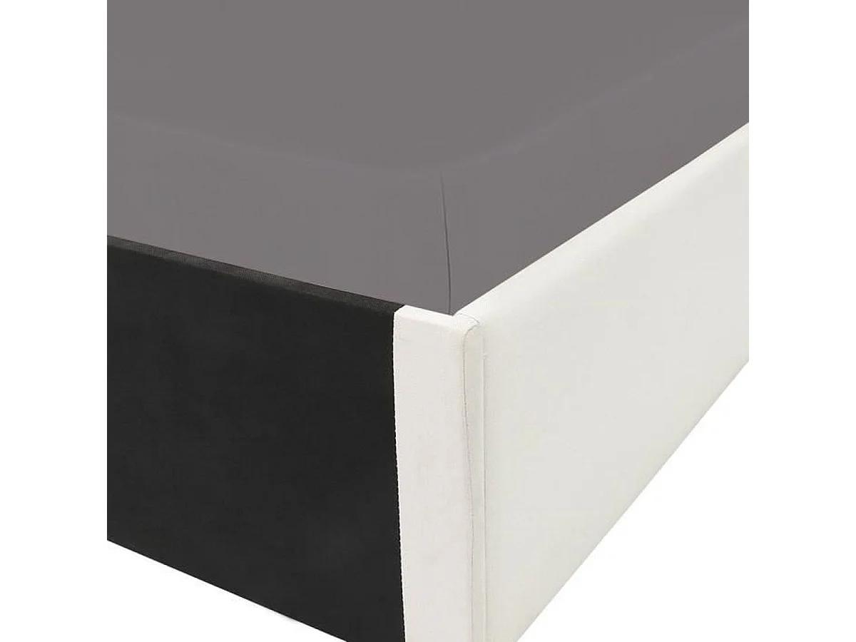 Lit coffre plateforme ECLIPSE 160 x 200 cm tissu beige