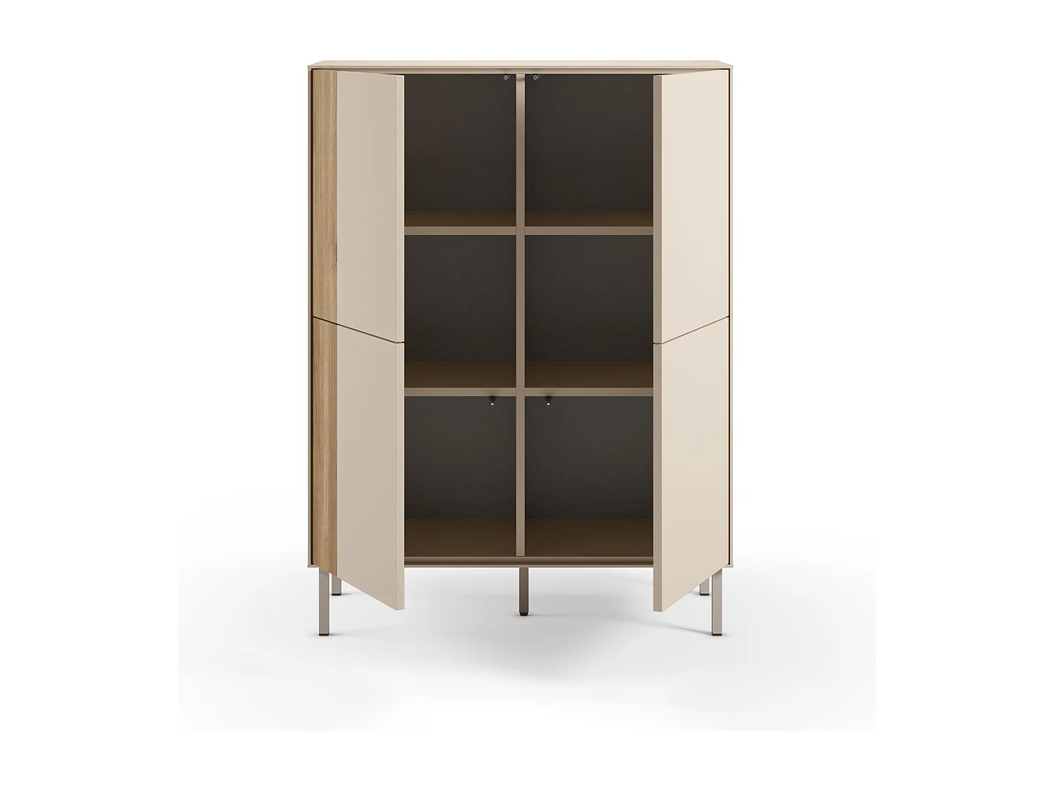 Buffet 4 portes crème/chêne 90x121 cm