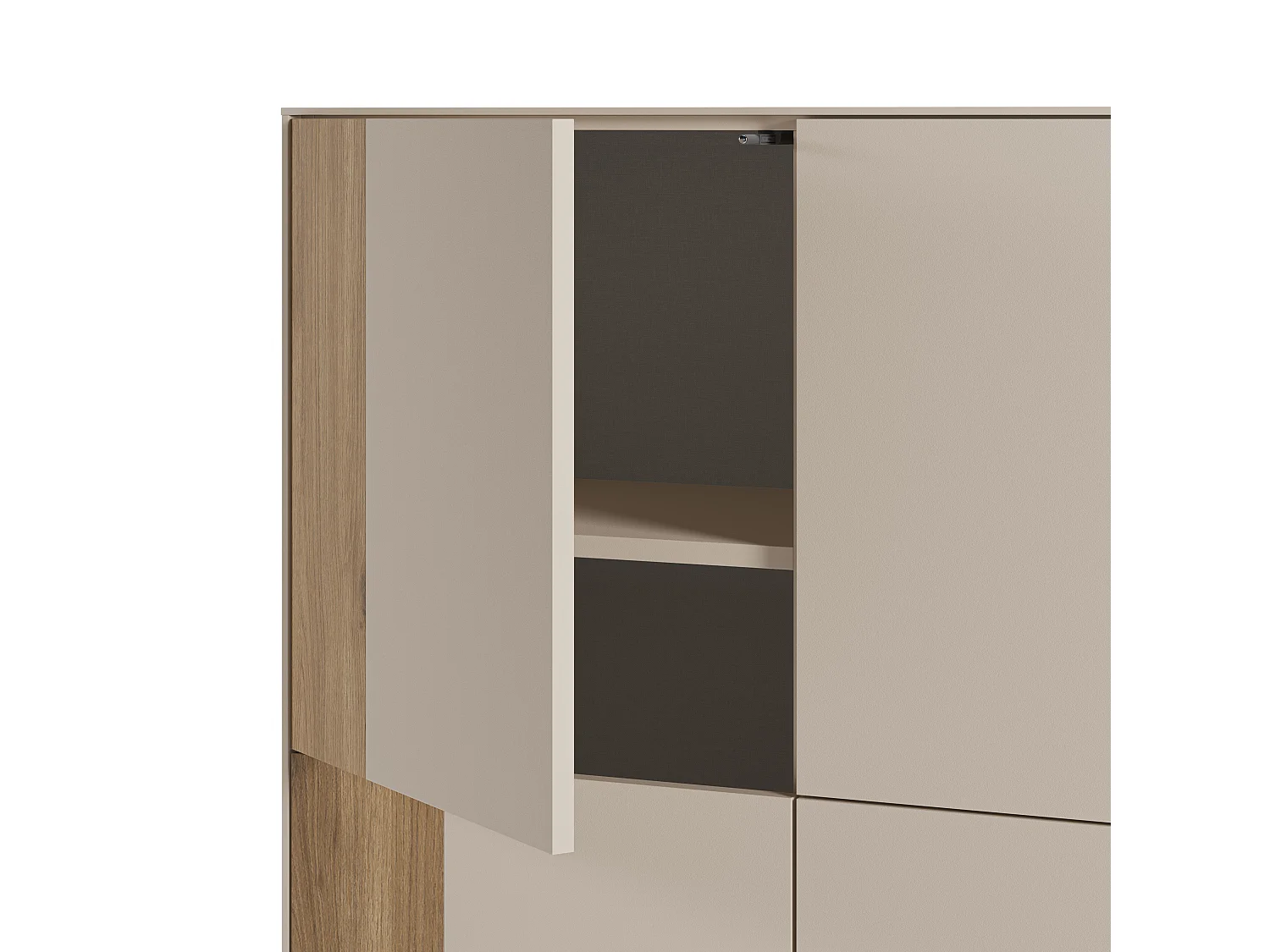 Buffet 4 portes crème/chêne 90x121 cm