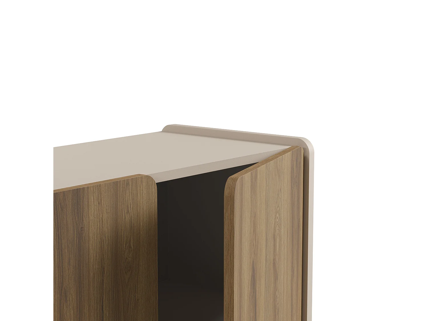 Buffet 4 portes crème/chêne 180x80 cm