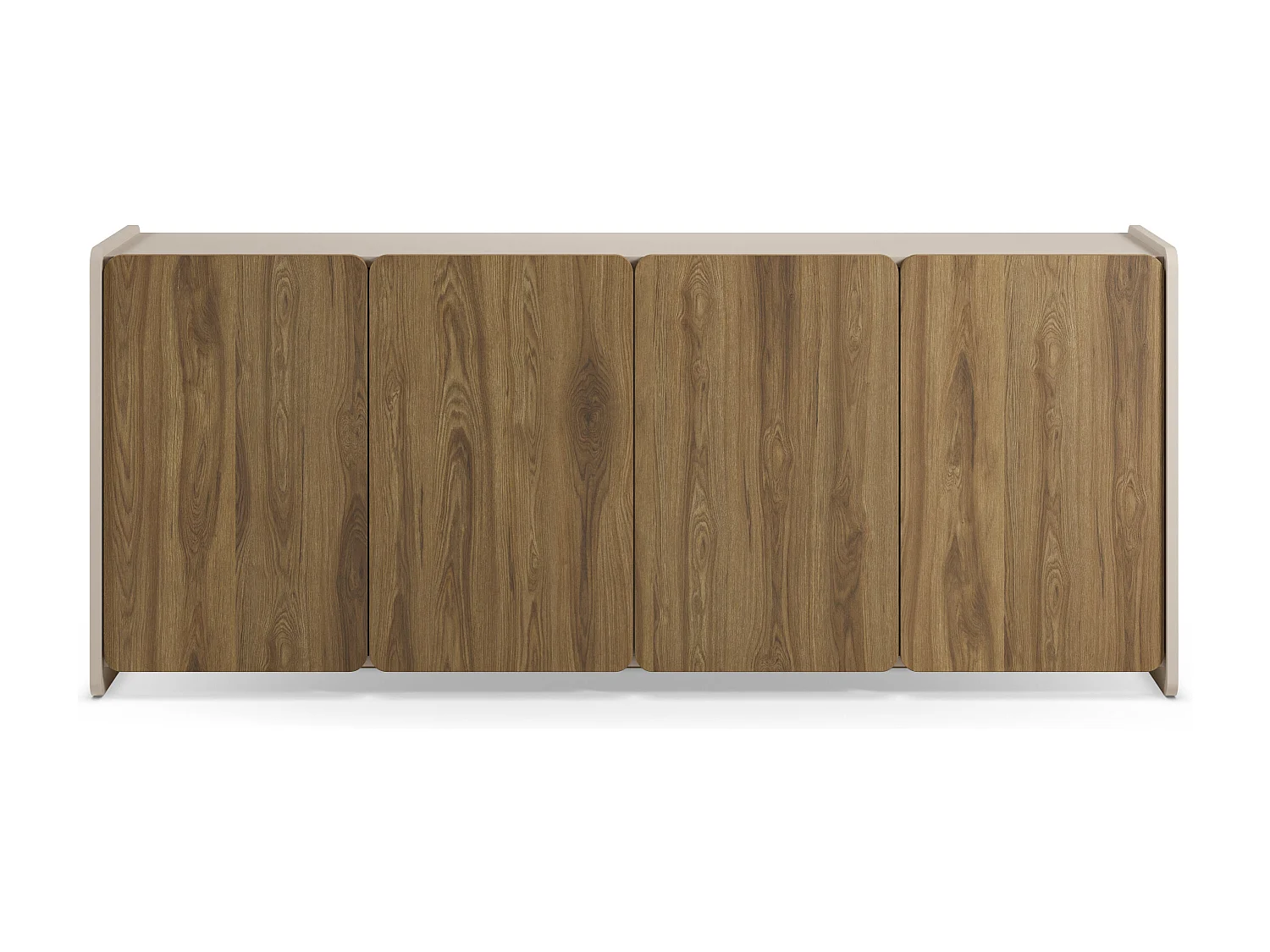 Buffet 4 portes crème/chêne 180x80 cm