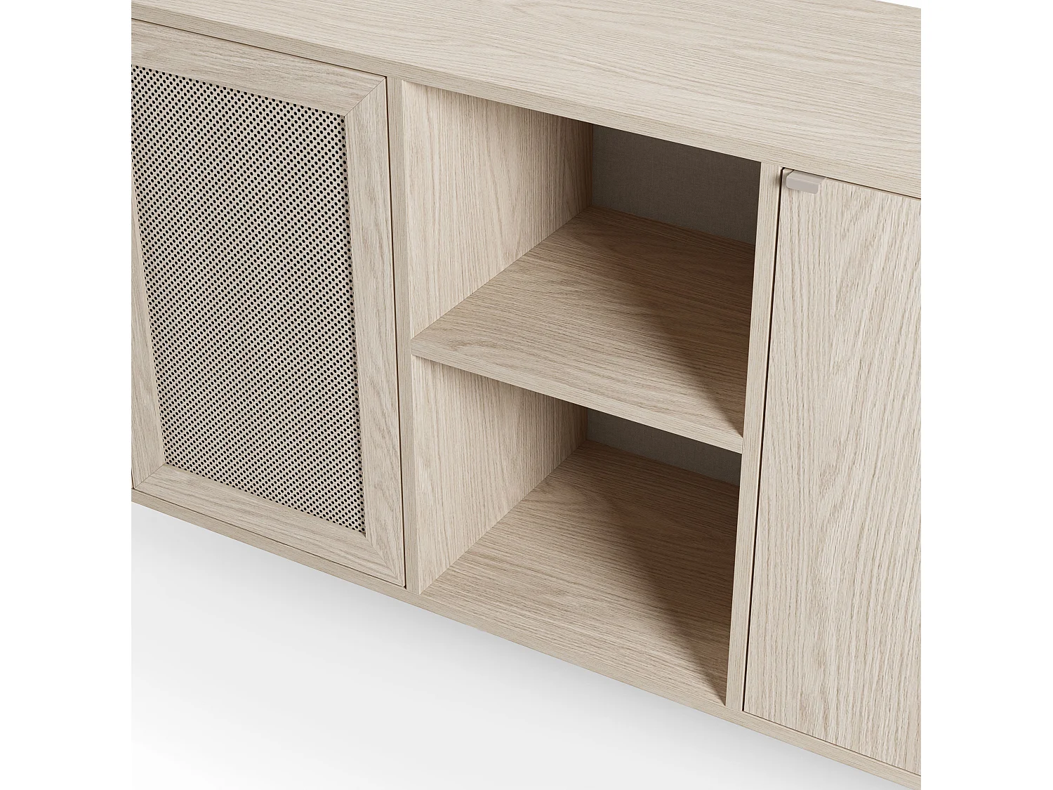 Buffet en chêne 3 portes pieds en métal 164x80 cm