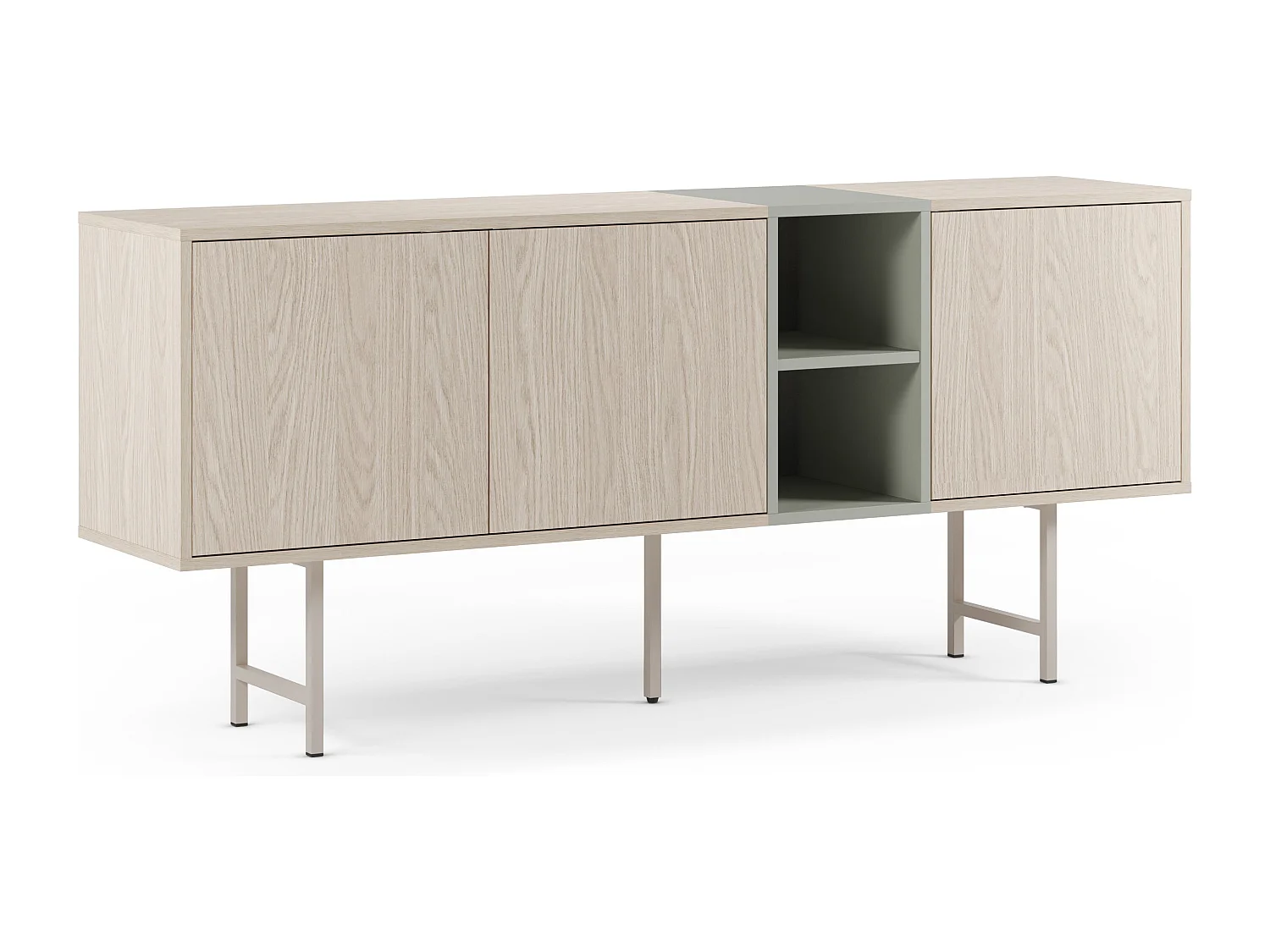 Buffet 3 portes pieds en métal 180x80 cm