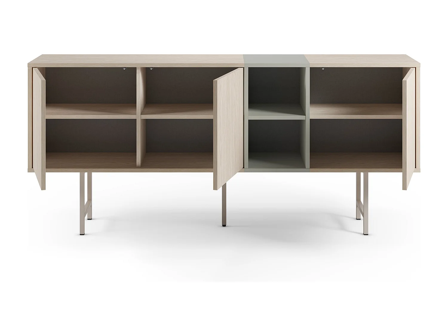 Buffet 3 portes pieds en métal 180x80 cm