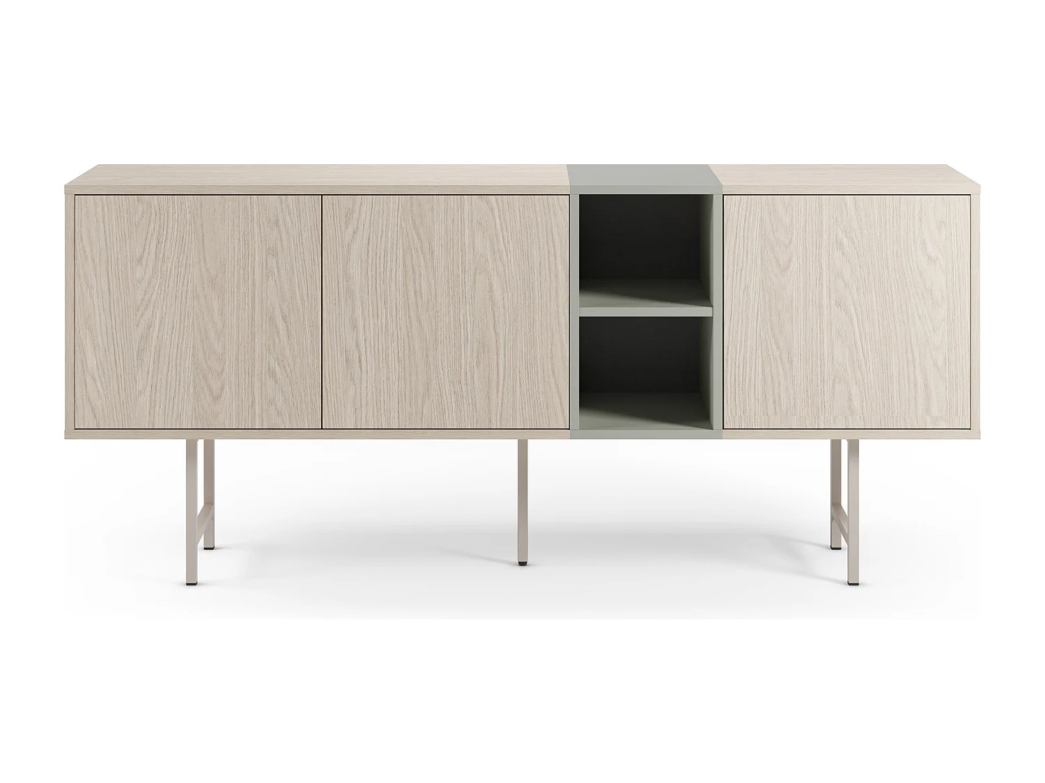 Buffet 3 portes pieds en métal 180x80 cm