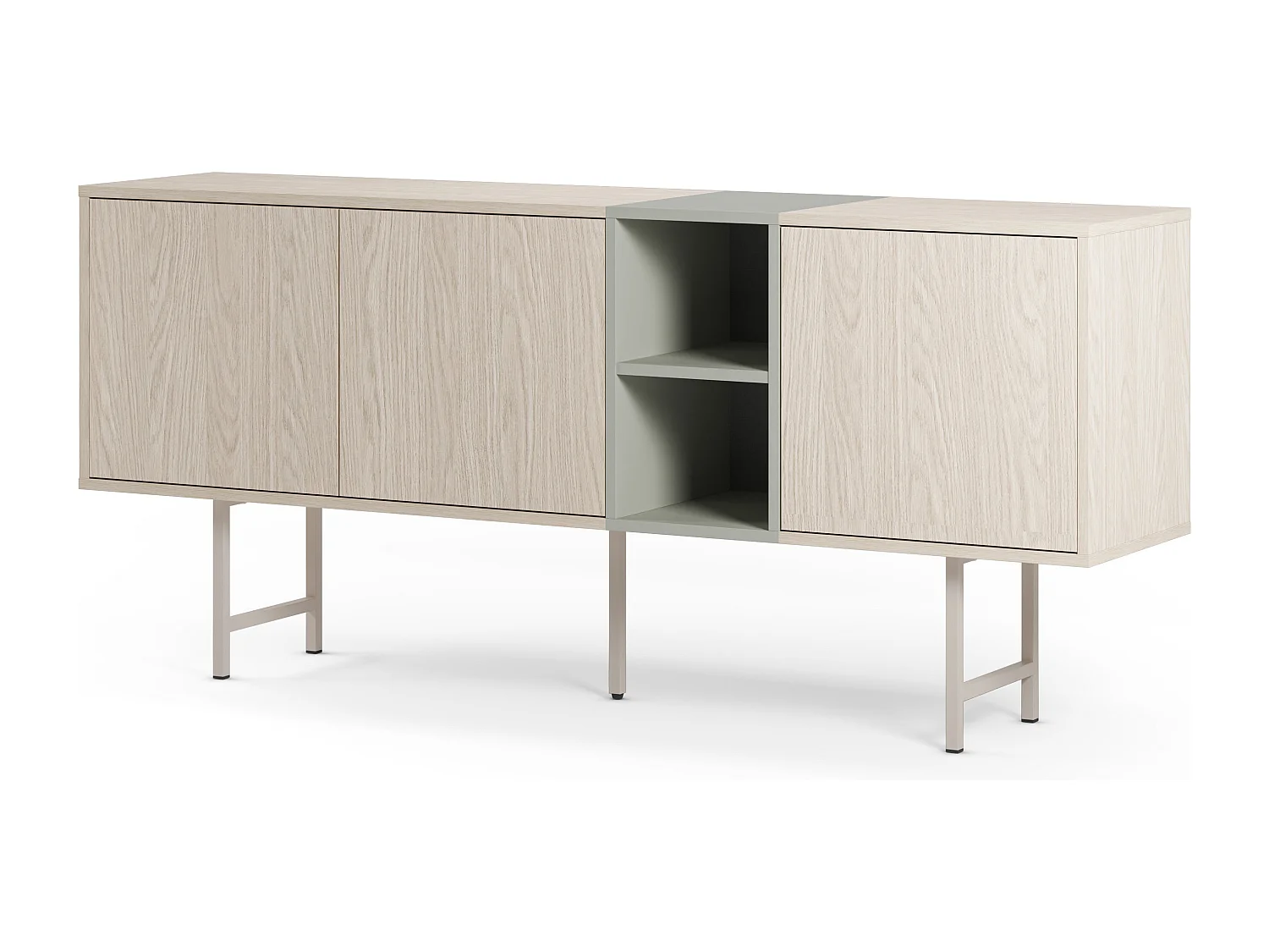 Buffet 3 portes pieds en métal 180x80 cm