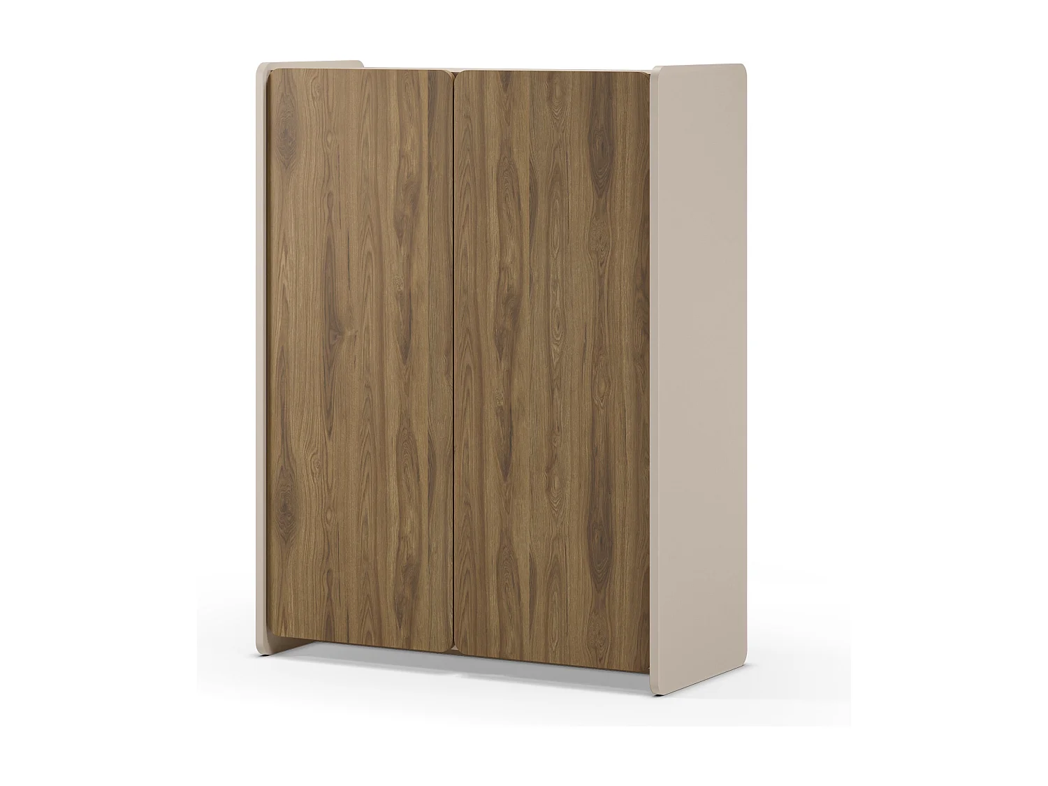 Buffet 2 portes crème/chêne 90x125 cm