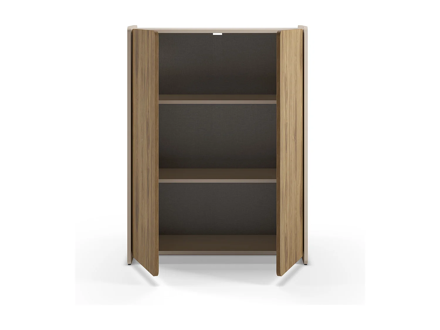 Buffet 2 portes crème/chêne 90x125 cm