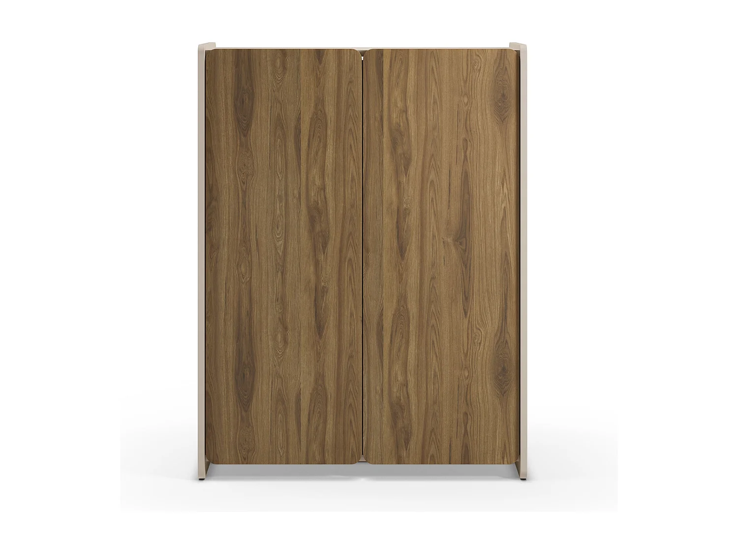 Buffet 2 portes crème/chêne 90x125 cm