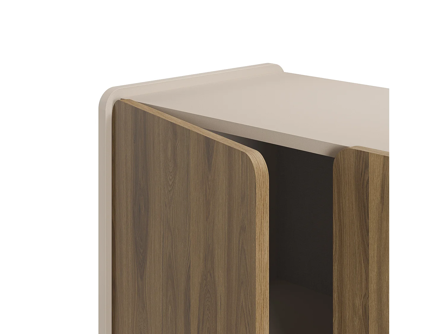 Buffet 2 portes crème/chêne 90x125 cm