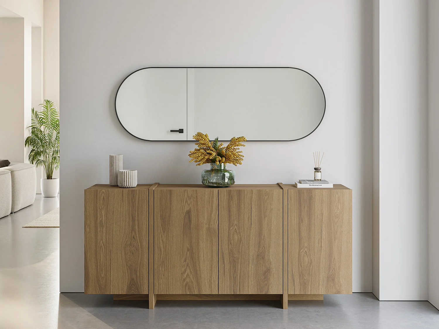 Buffet en chêne 4 portes 180x79 cm