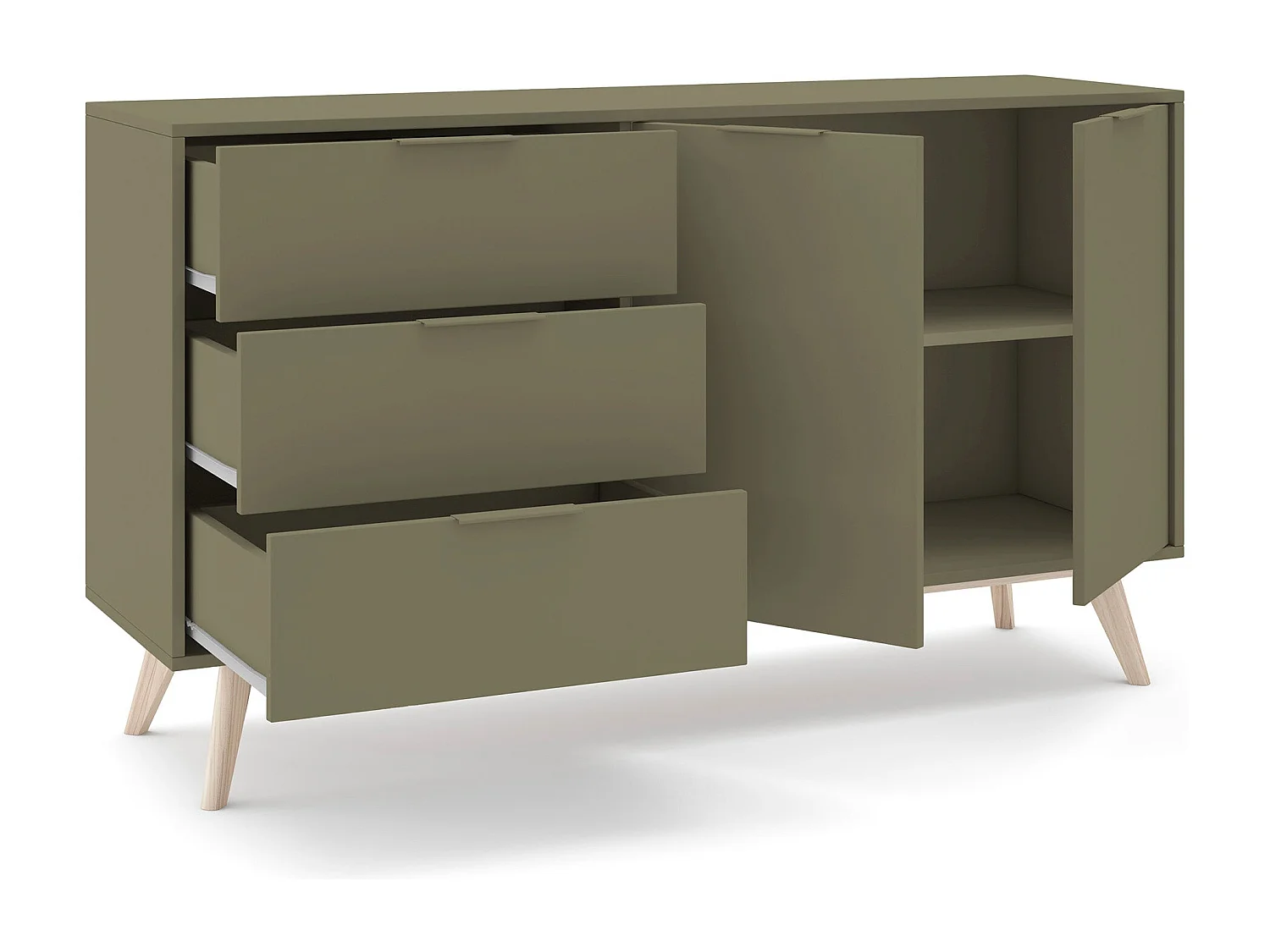 Buffet en pin 2 portes et 3 tiroirs 140x81 cm
